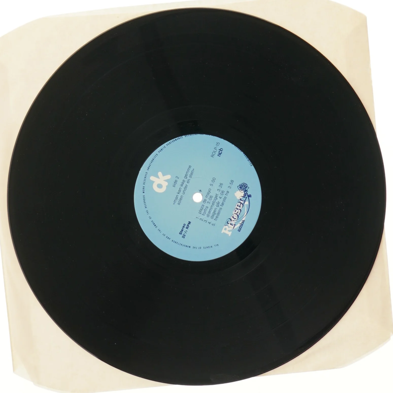 LP album med blå hypnotisk cover