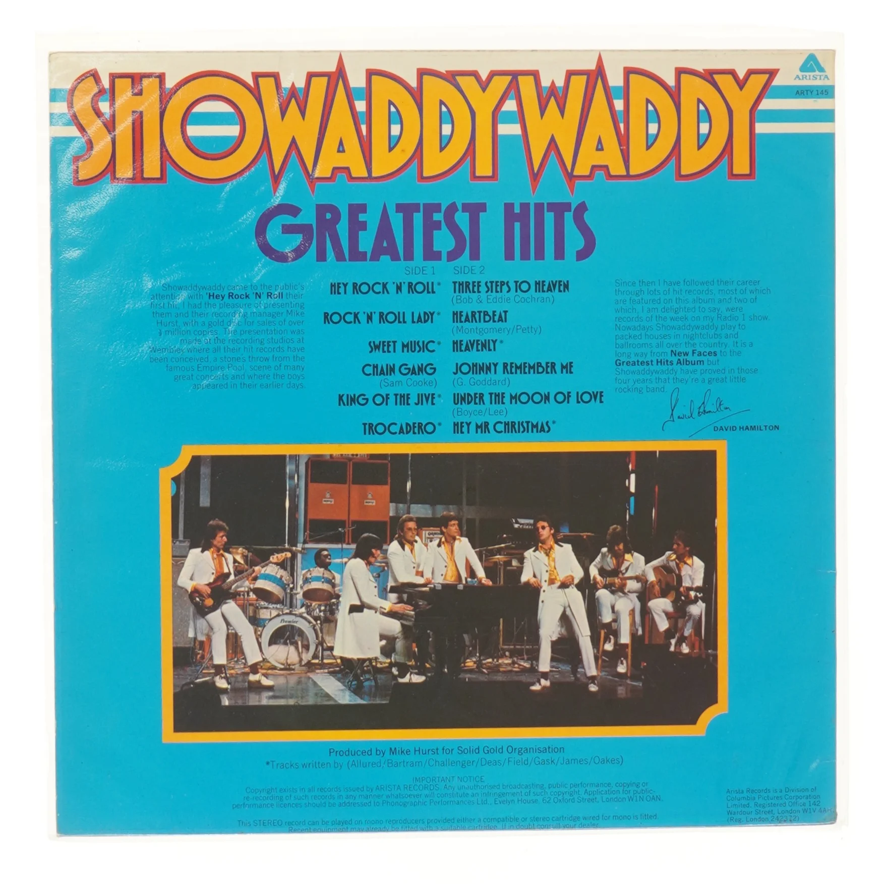 Showaddywaddy Greatest Hits LP fra Showaddywaddy
