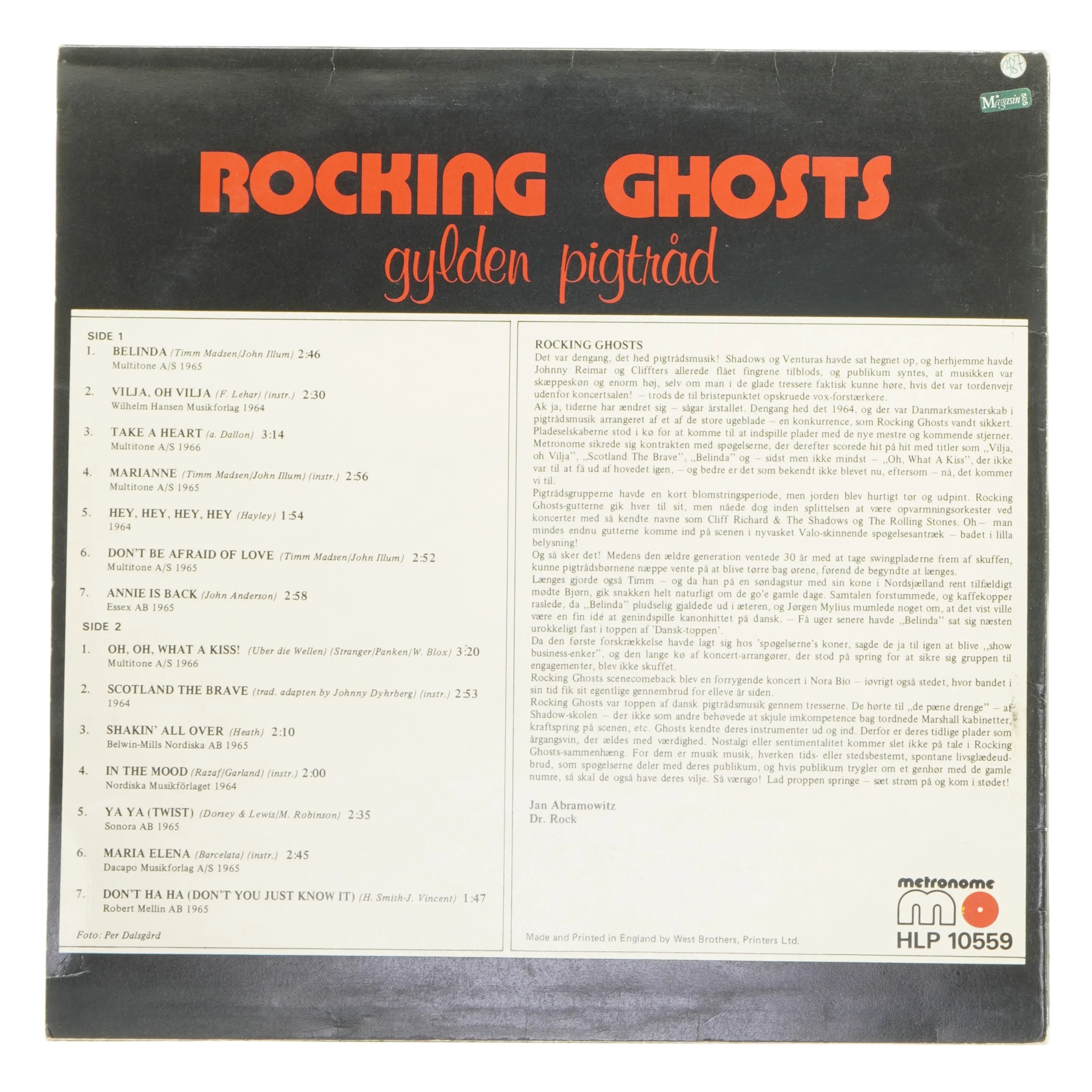Rocking Ghosts Glden Pigtråd vinyl album