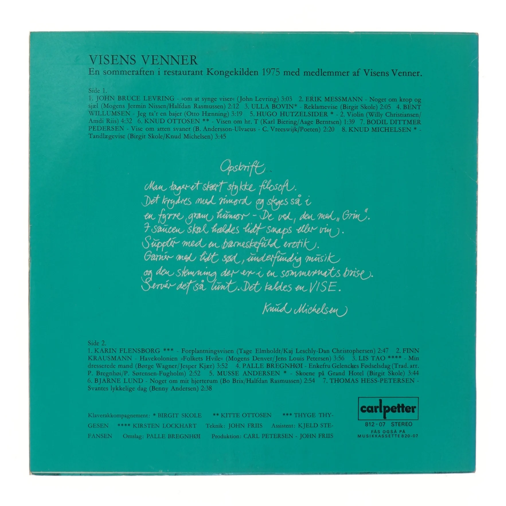 Visens Venner LP fra Carl Petter
