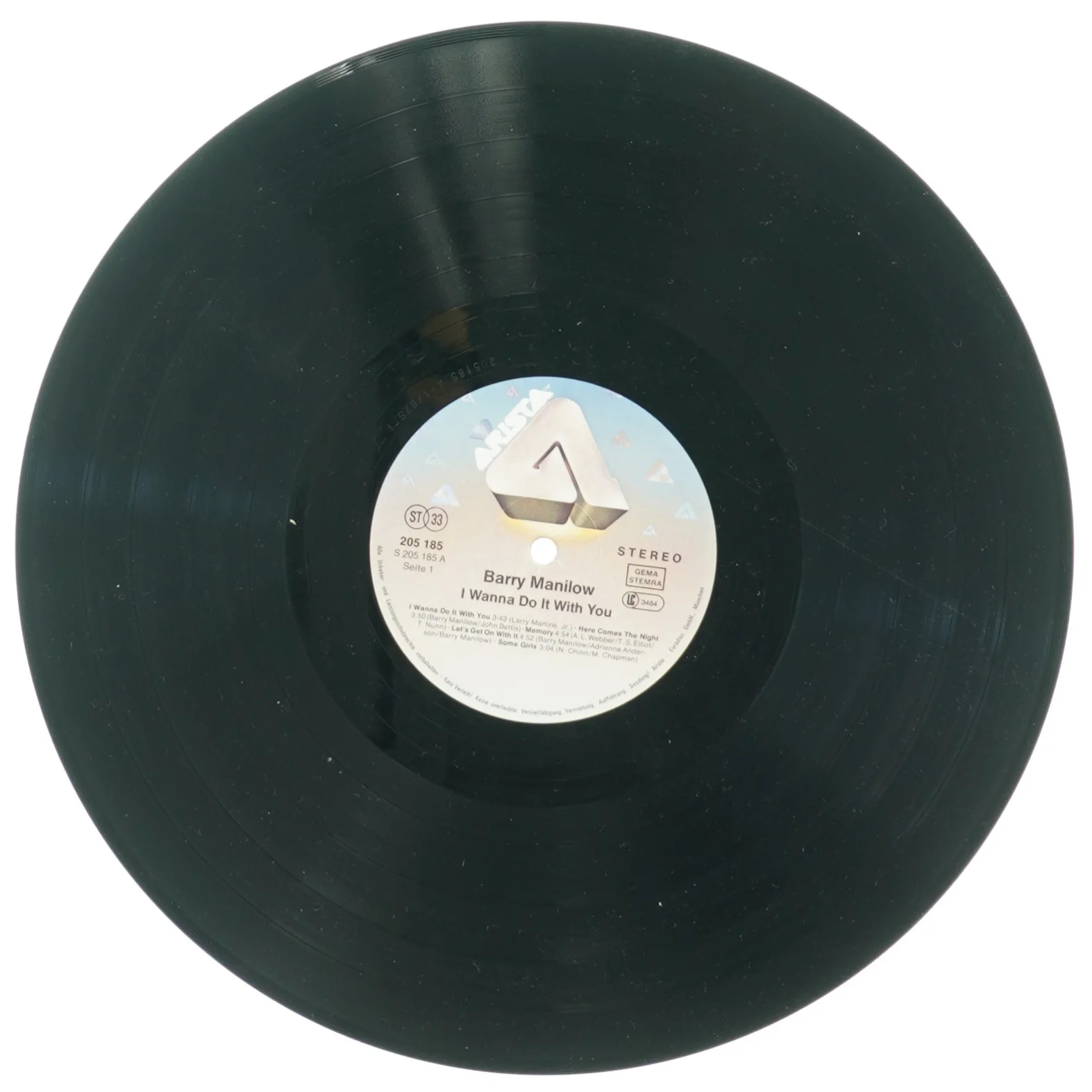 Barry Manilow, I wanna do it with you fra Arista (str. 30 cm)