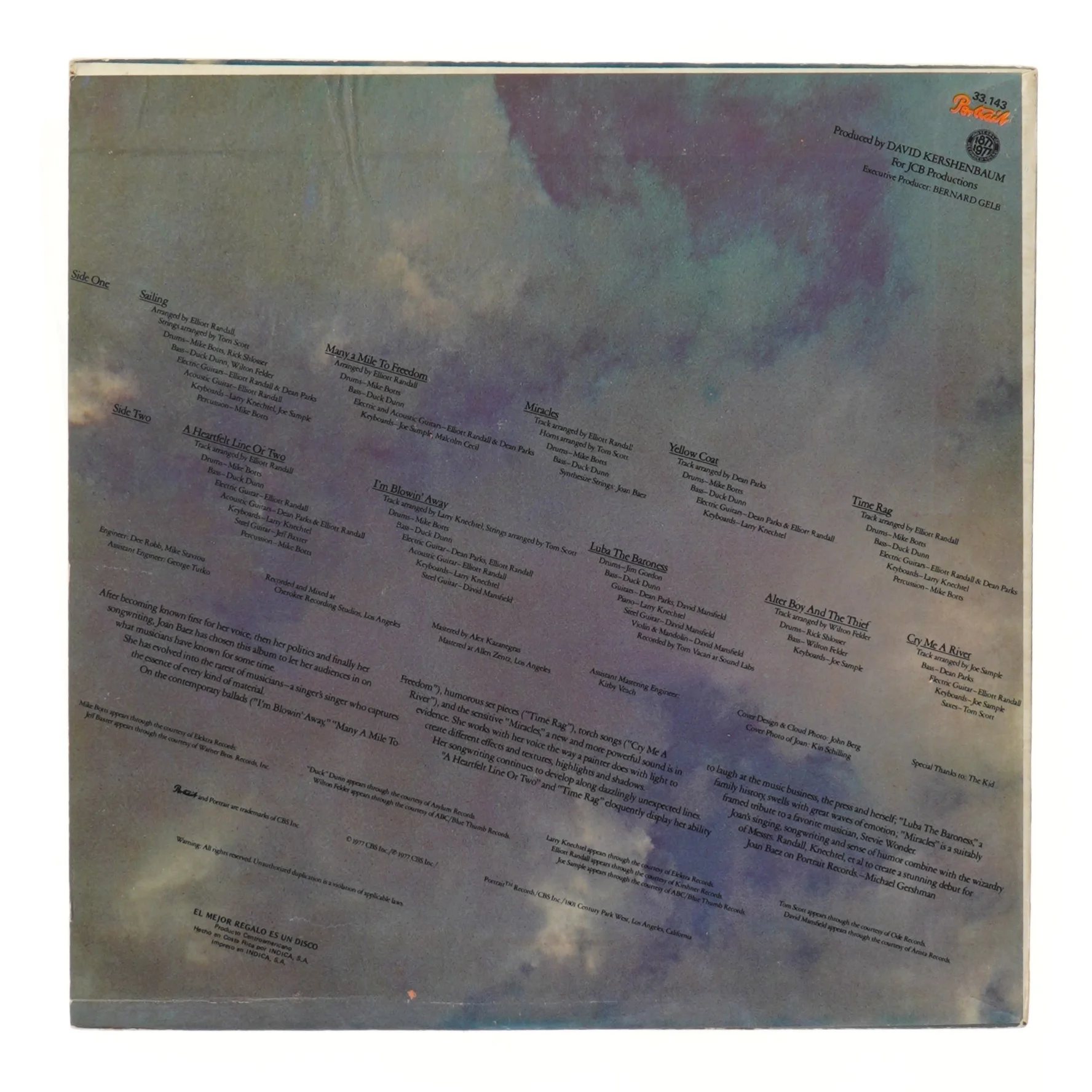 Joan Baez - Blowing Away LP