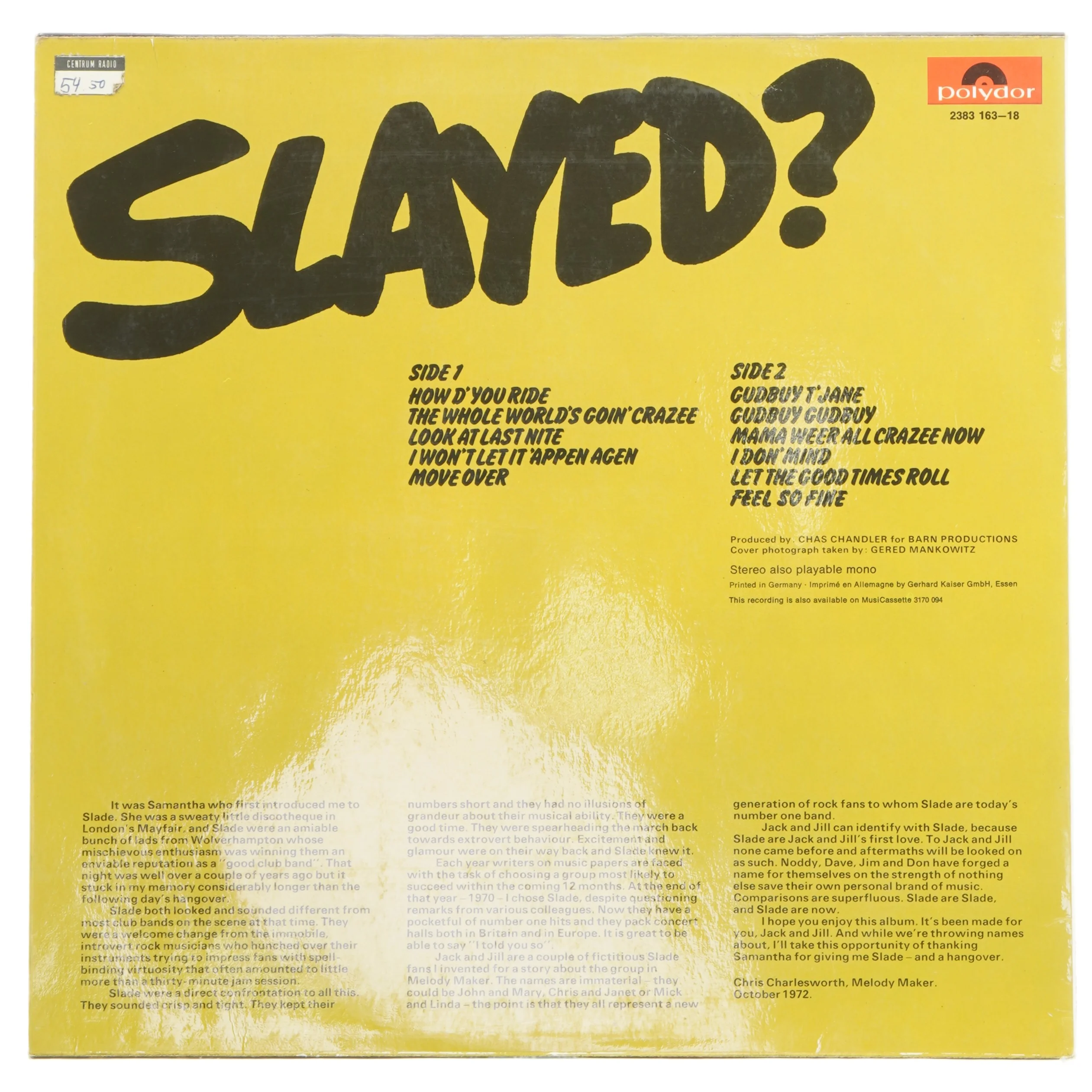 Slade - Slayed? vinylplade