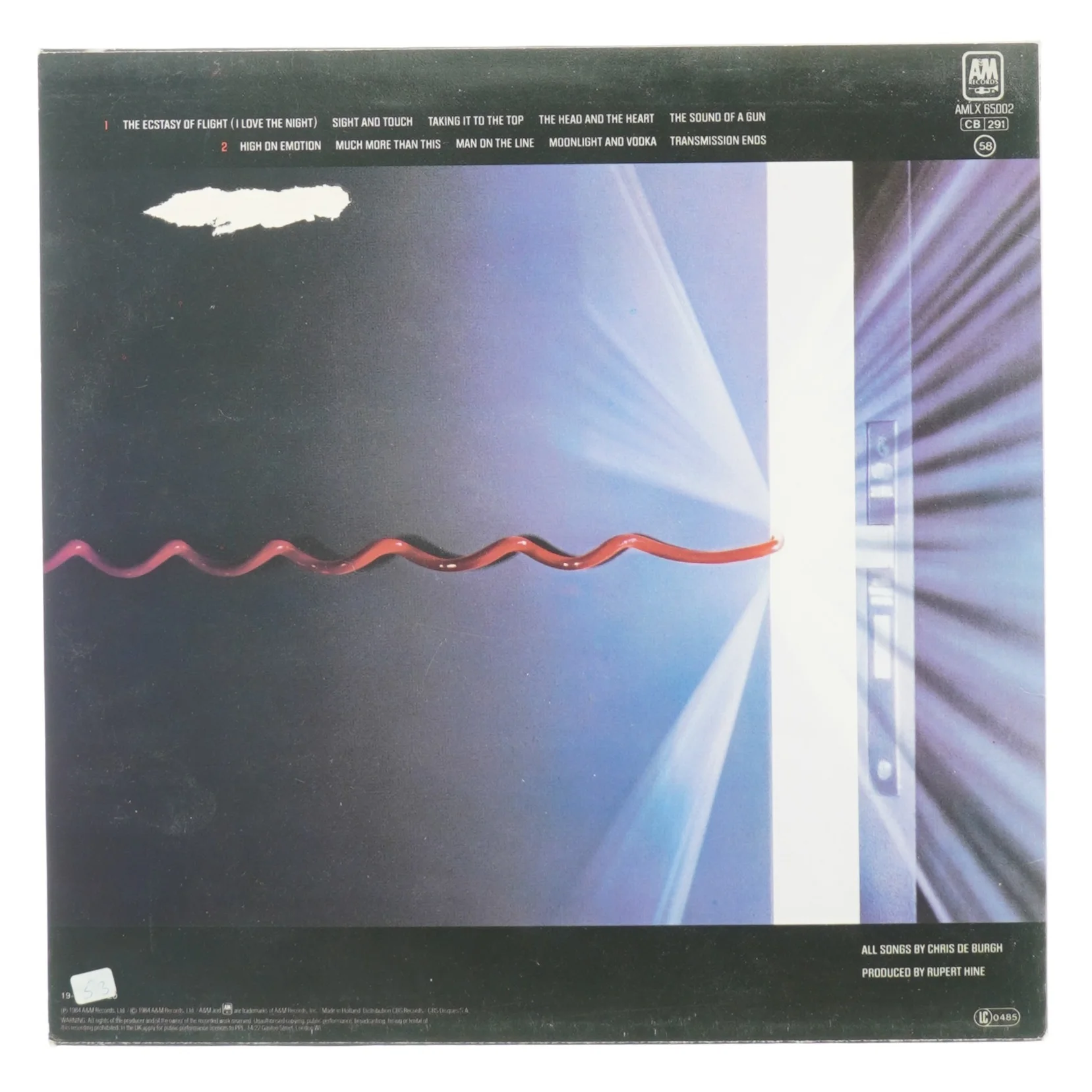 Chris de Burgh, man on the line fra Amlx (str. 30 cm)