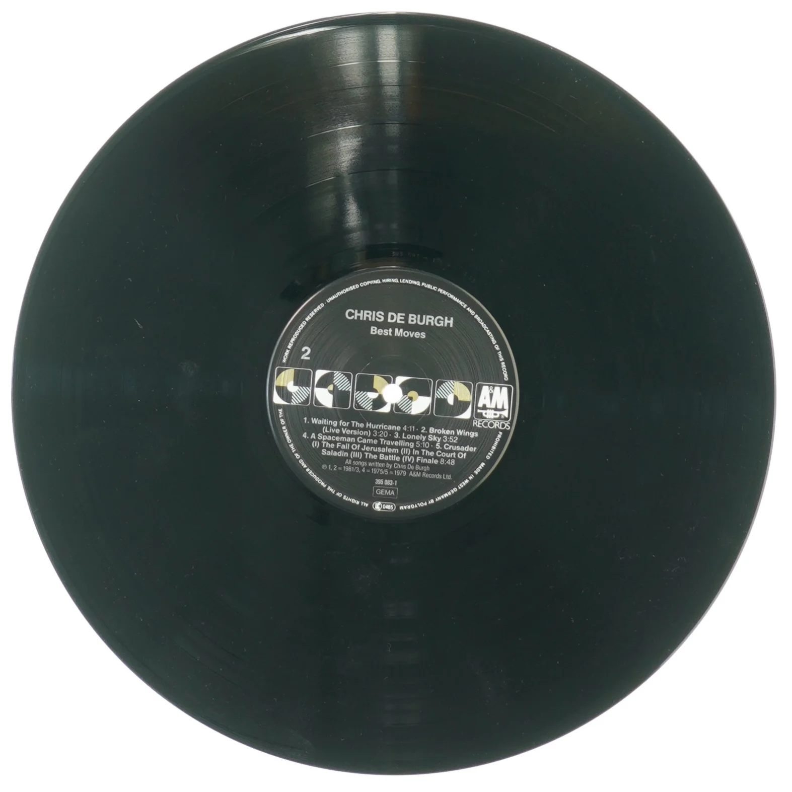 Chris de Burgh, best moves fra A Og M Records (str. 30 cm)