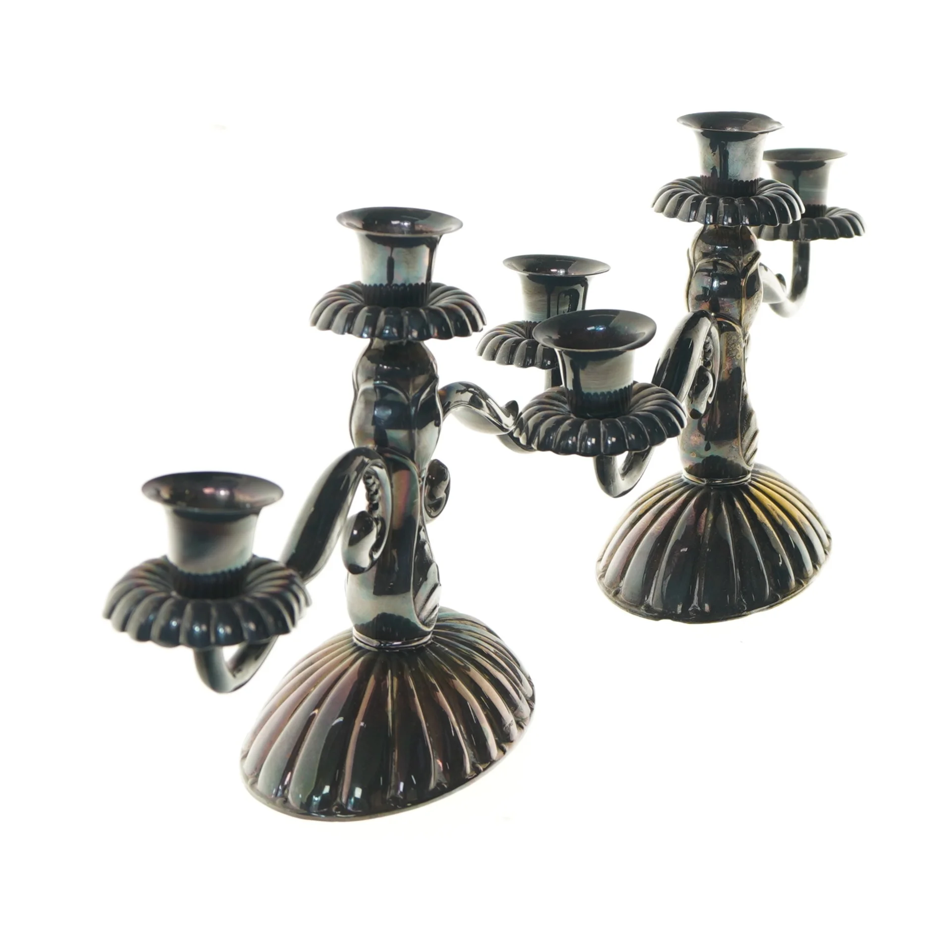 Sæt af todelte lysestager (str. 16,5x8x33 cm)