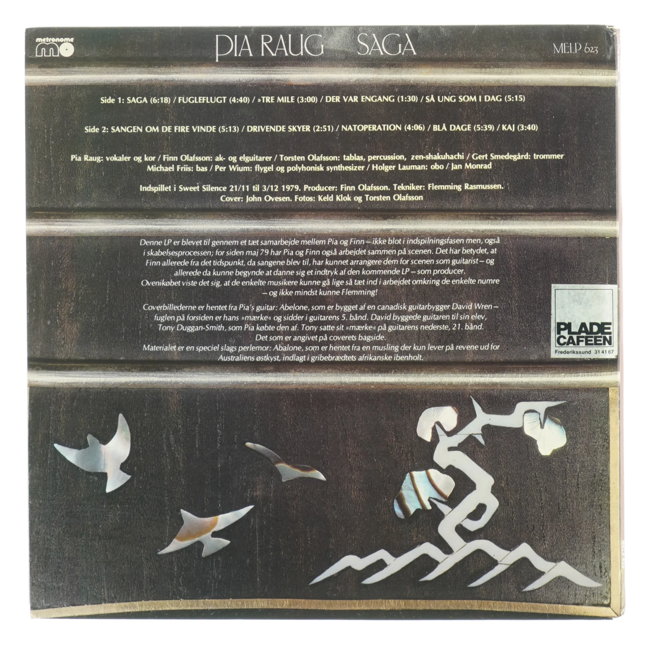 Pia Raug - Saga Vinylplade fra Medley Records (str. 31 x 31 cm)