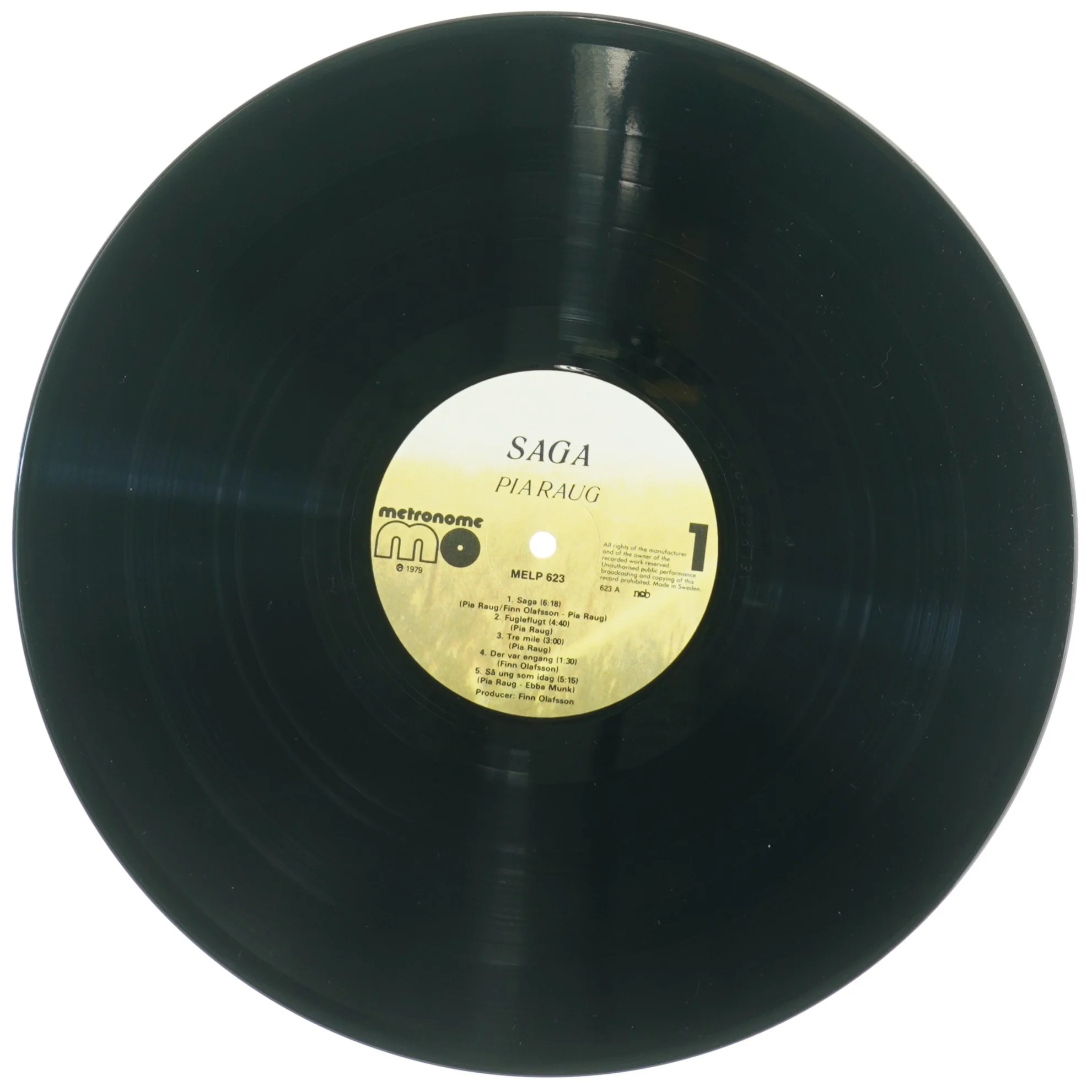 Pia Raug - Saga Vinylplade fra Medley Records (str. 31 x 31 cm)