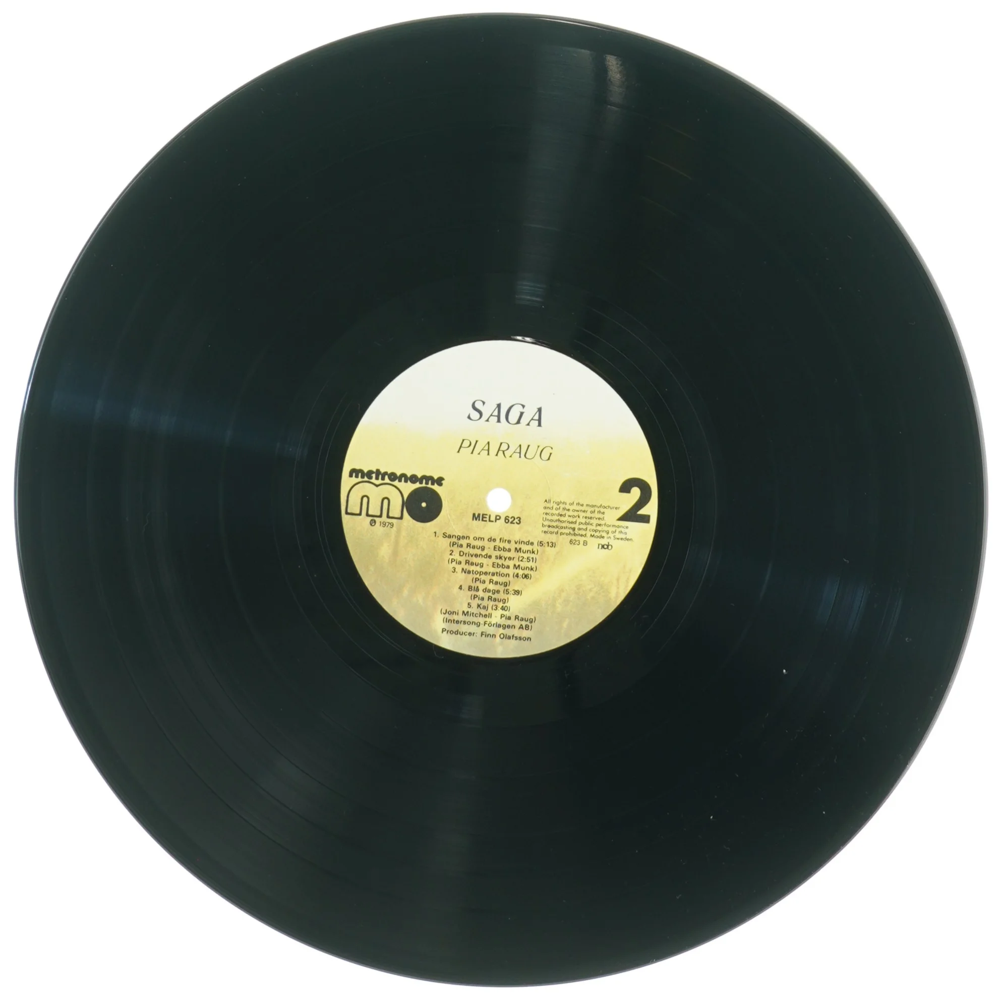 Pia Raug - Saga Vinylplade fra Medley Records (str. 31 x 31 cm)