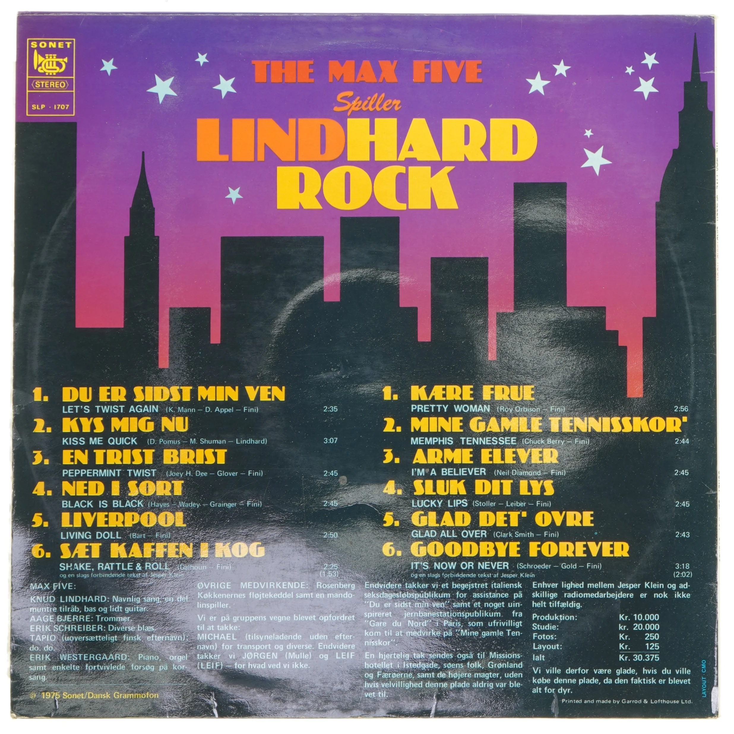 The Max Five - Linhardt Rock LP fra Sonet
