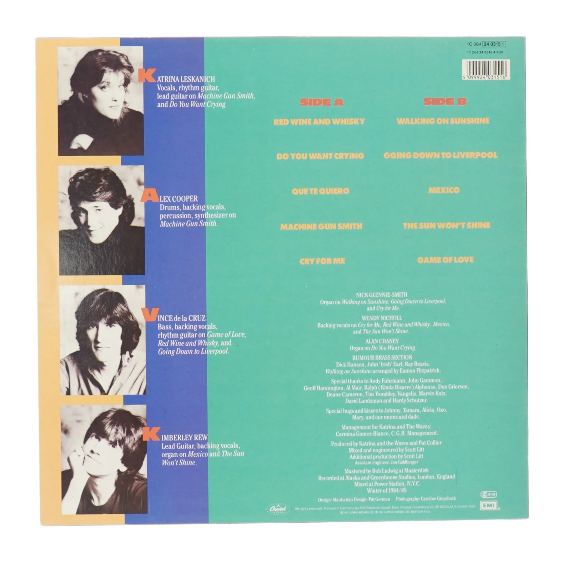 Katrina and the Waves album LP fra Capitol Records