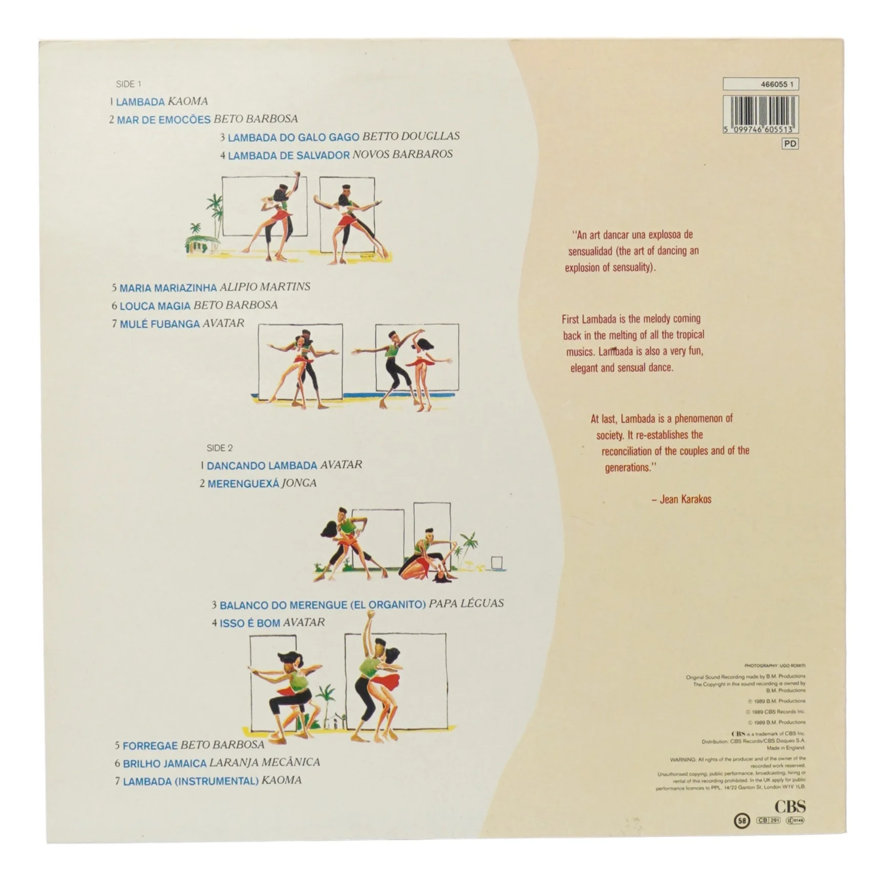 Lambada musik LP fra CBS
