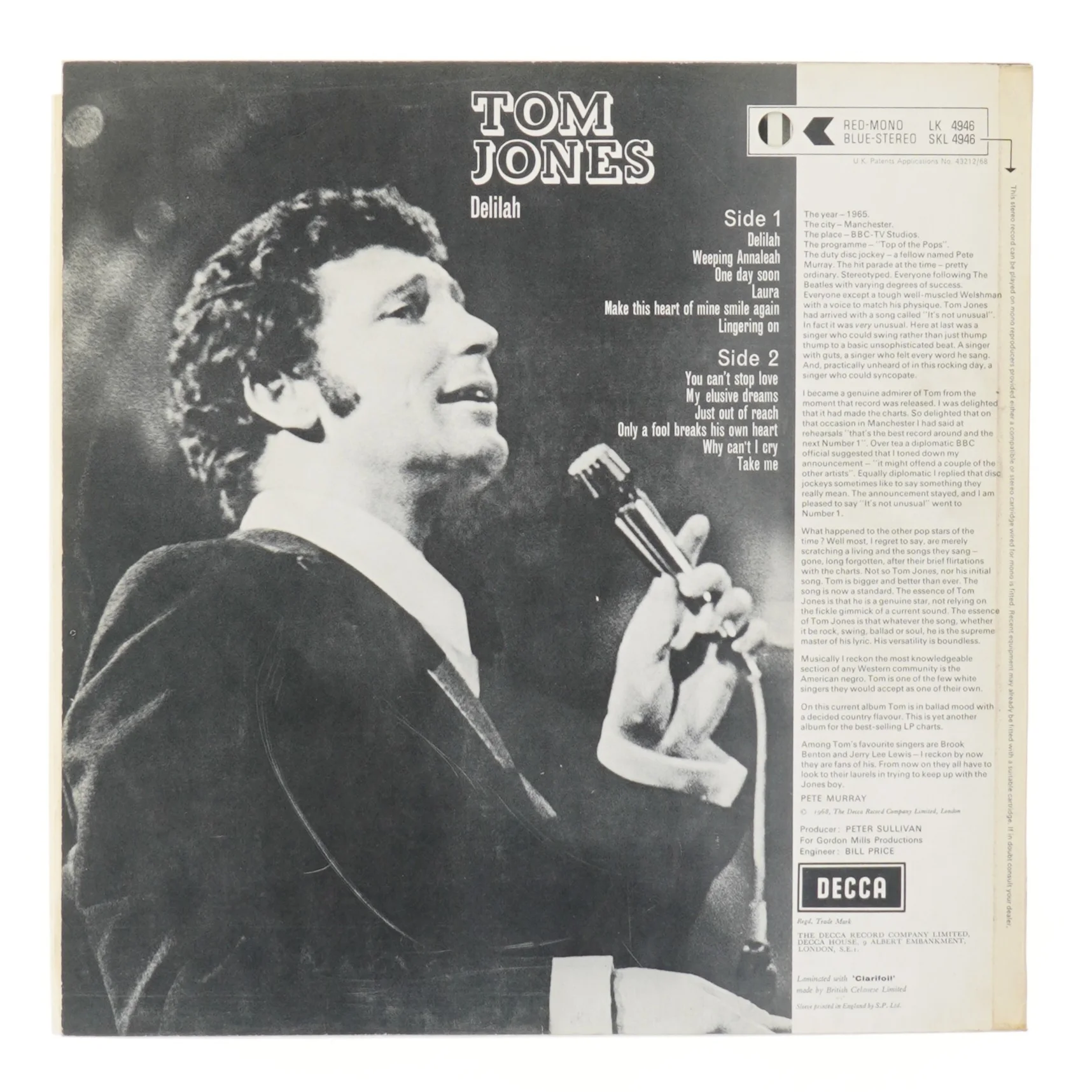 Tom Jones - Delilah LP