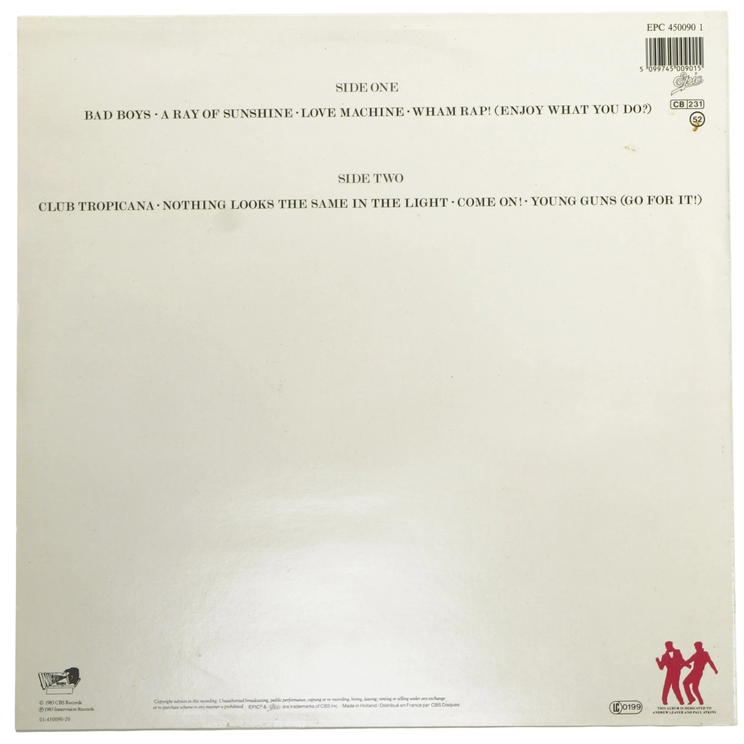 Wham! - Fantastic vinyl album fra Wham!