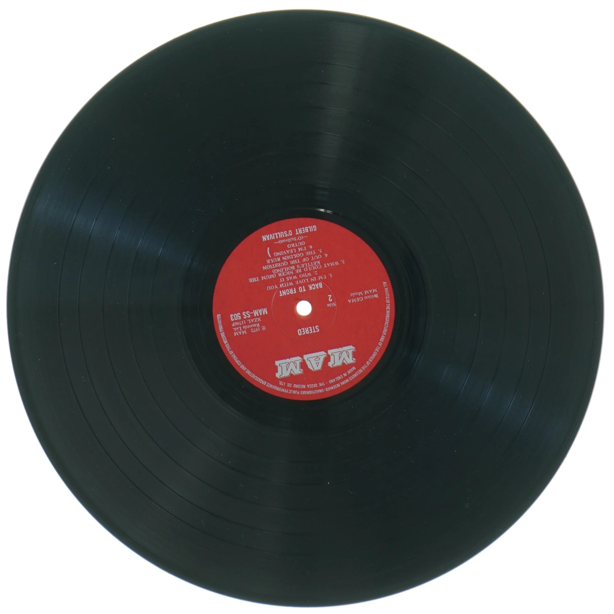 Gilbert O'Sullivan - Back to Front Vinyl LP fra MAM Records (str. 31 x 31 cm)