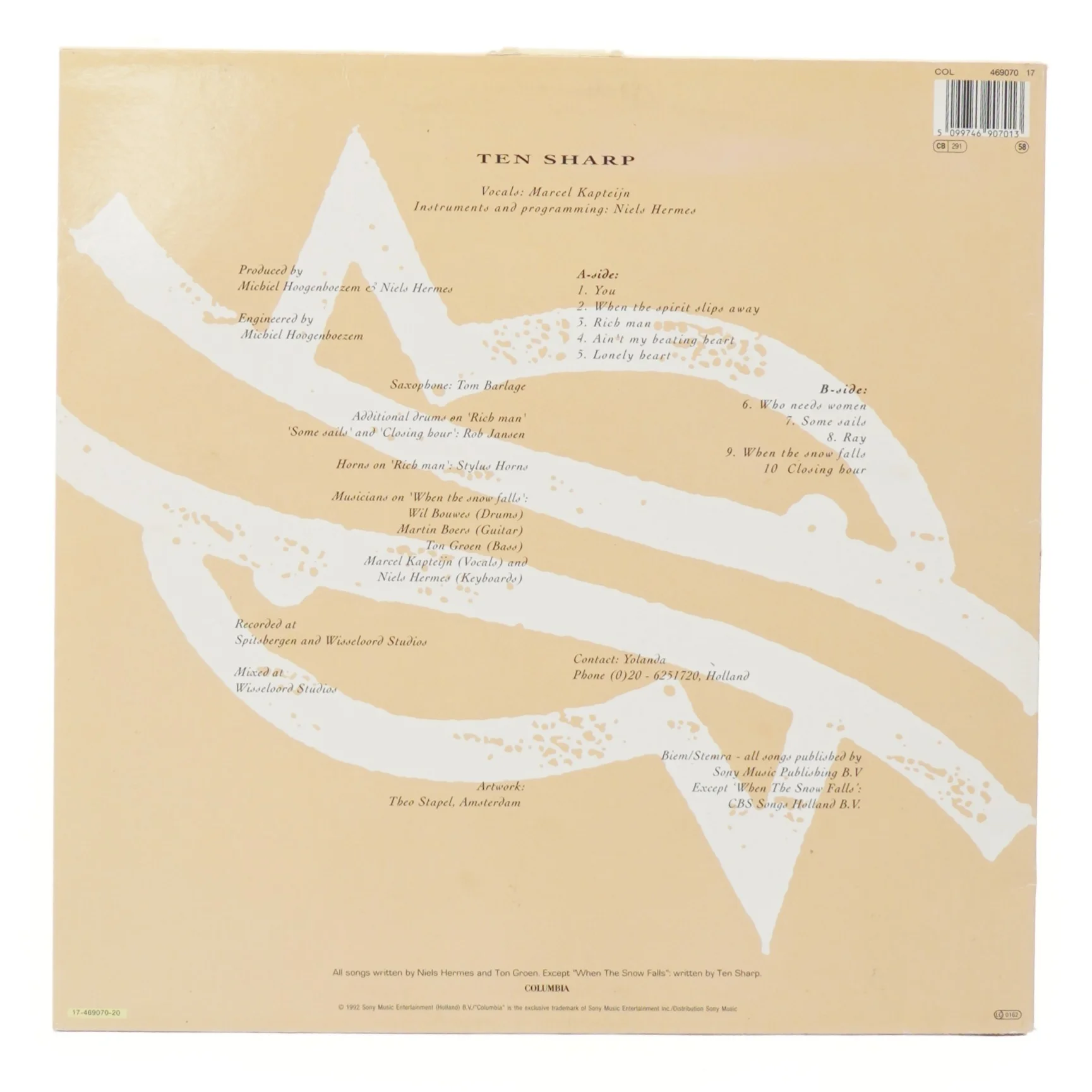 Ten Sharp album 'Under the Water-Line'