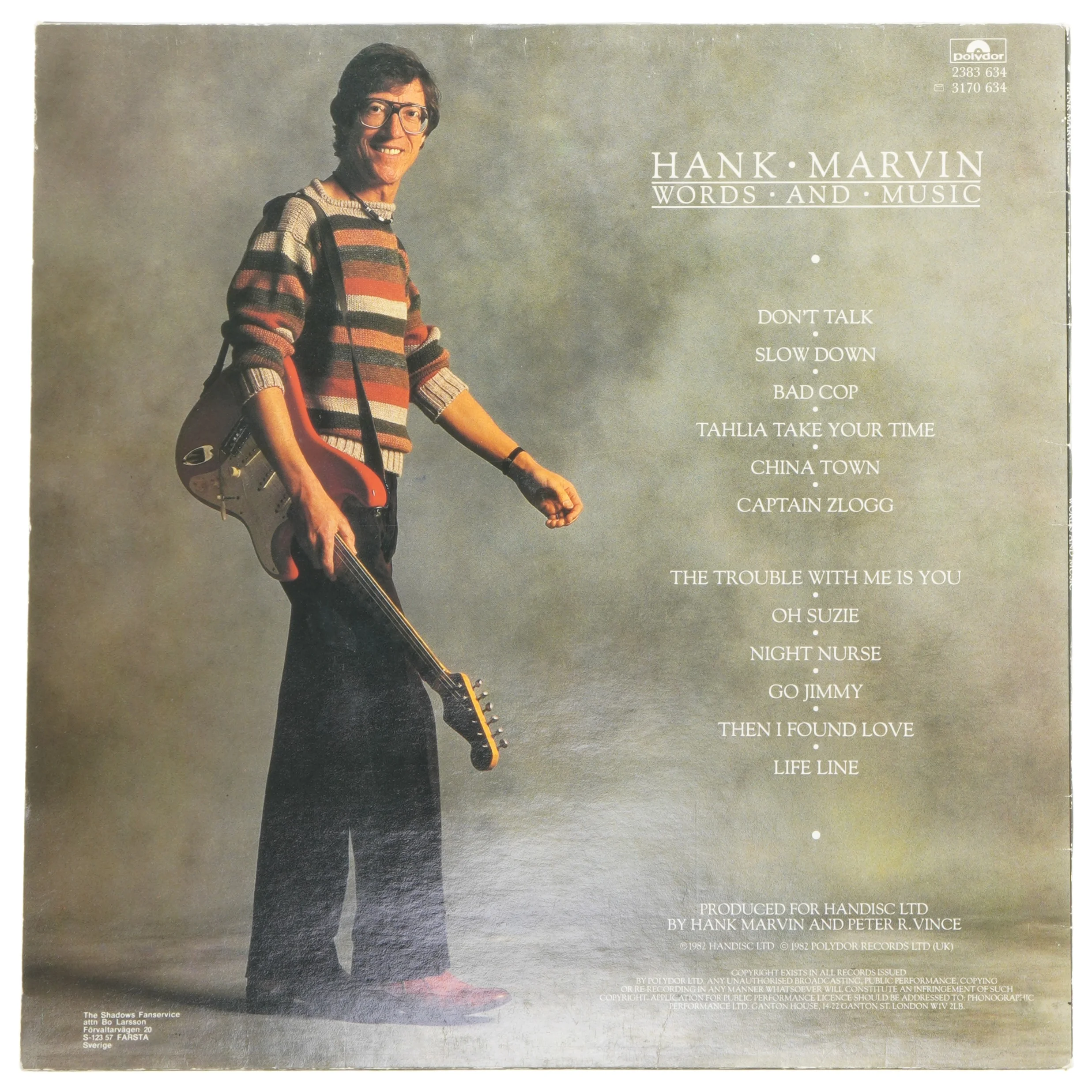 Hank Marvin - Words and Music LP