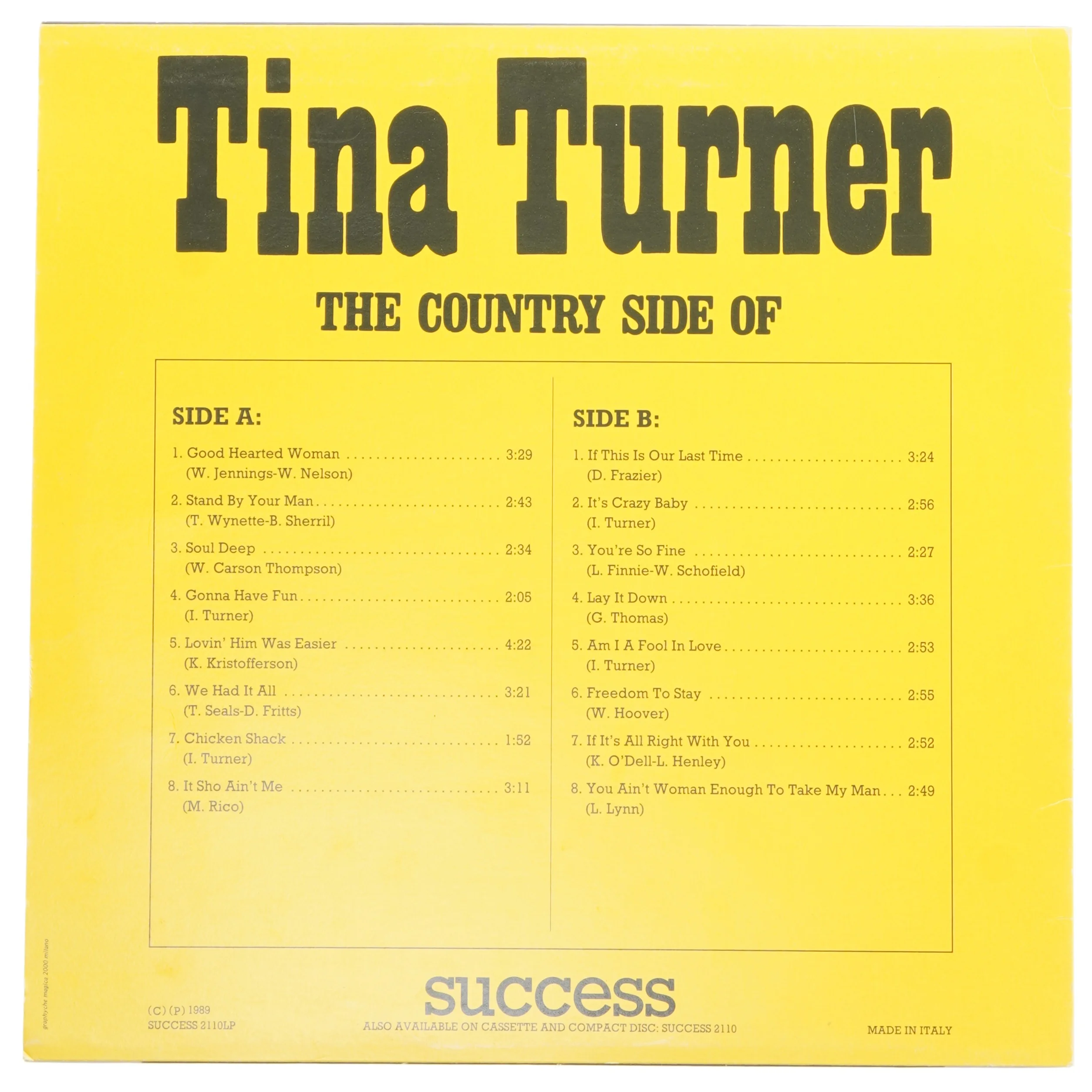 Tina Turner LP - The Country Side Of
