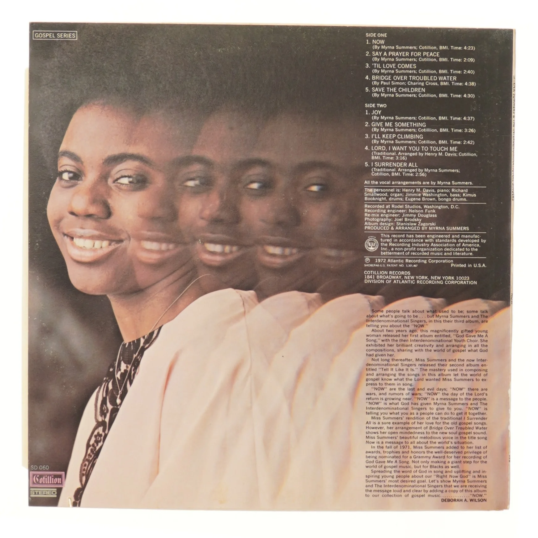 LP plade: Myrna Summers & The Interdenominational Singers - Now fra Cotillion