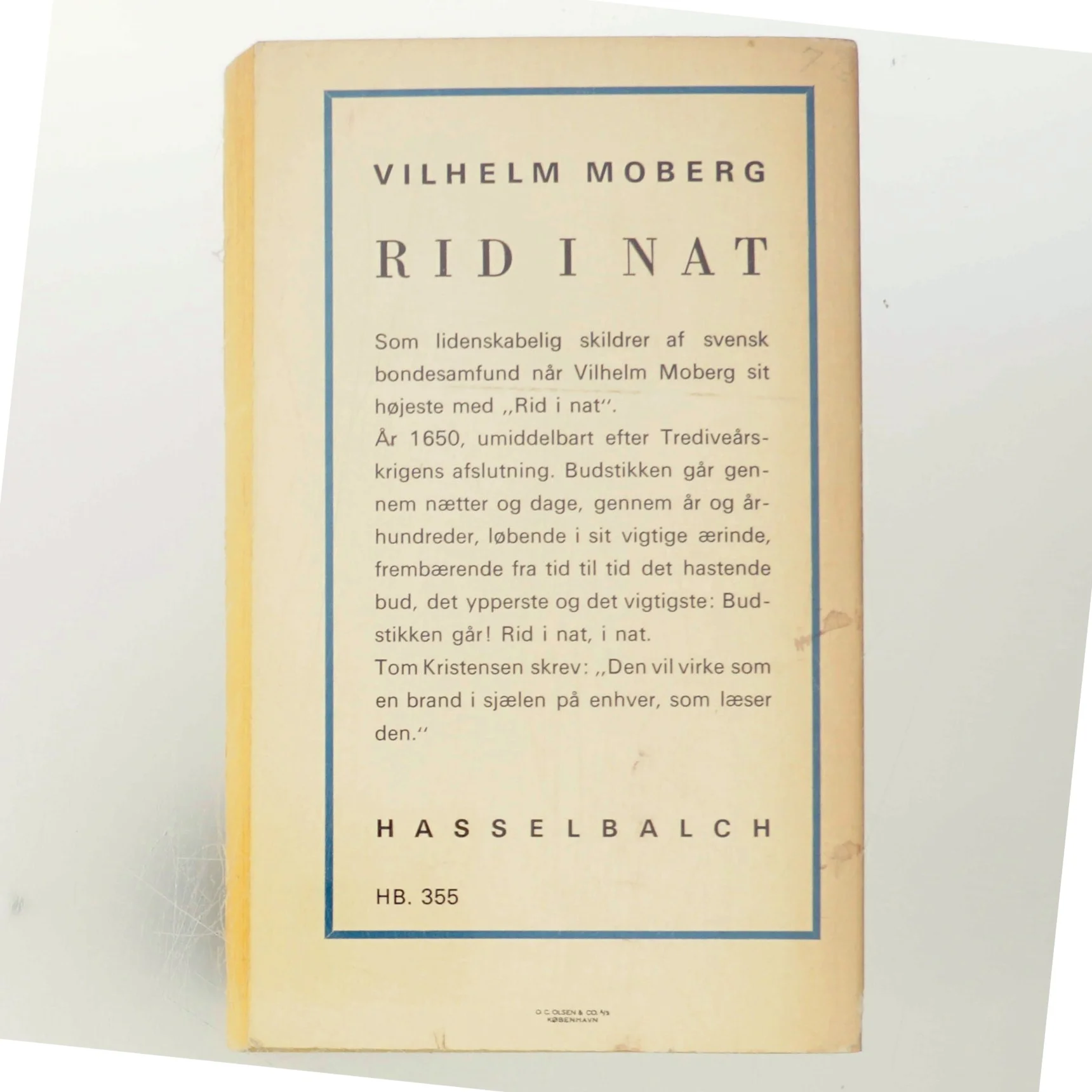 Rid i Nat af Vilhelm Moberg (Bog)