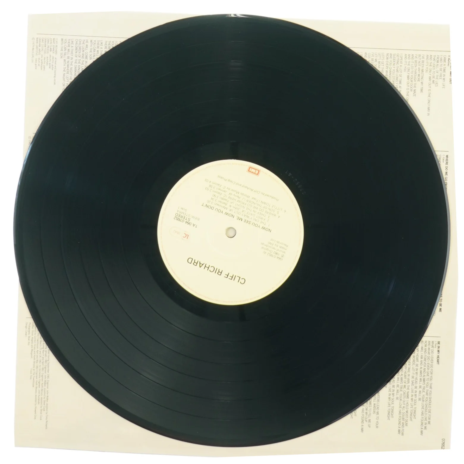 Cliff Richard, now you see me now you don´t fra Emi (str. 30 cm)