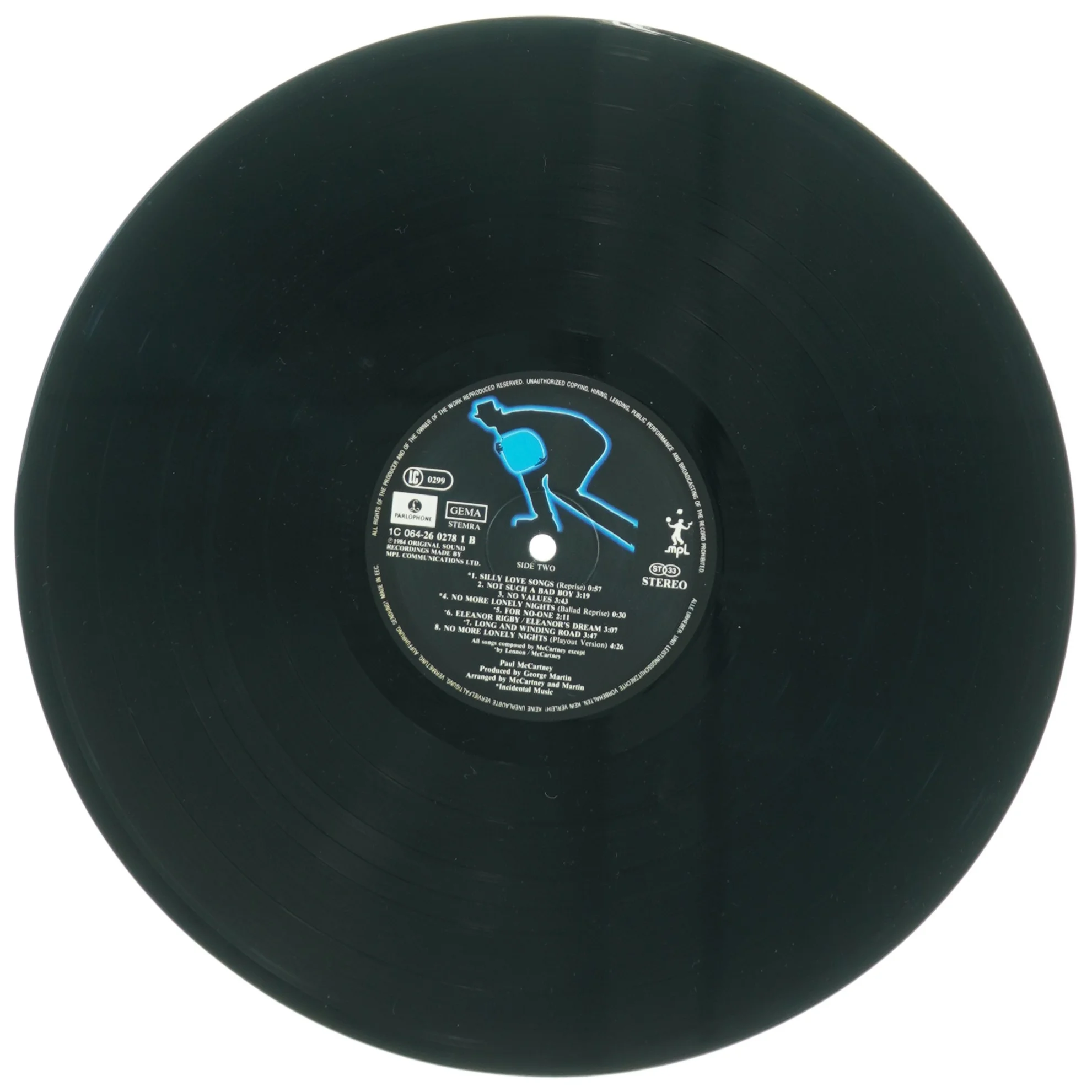 Paul McCartney 'Give My Regards to Broad Street' Vinylplade (str. 31 x 31 cm)