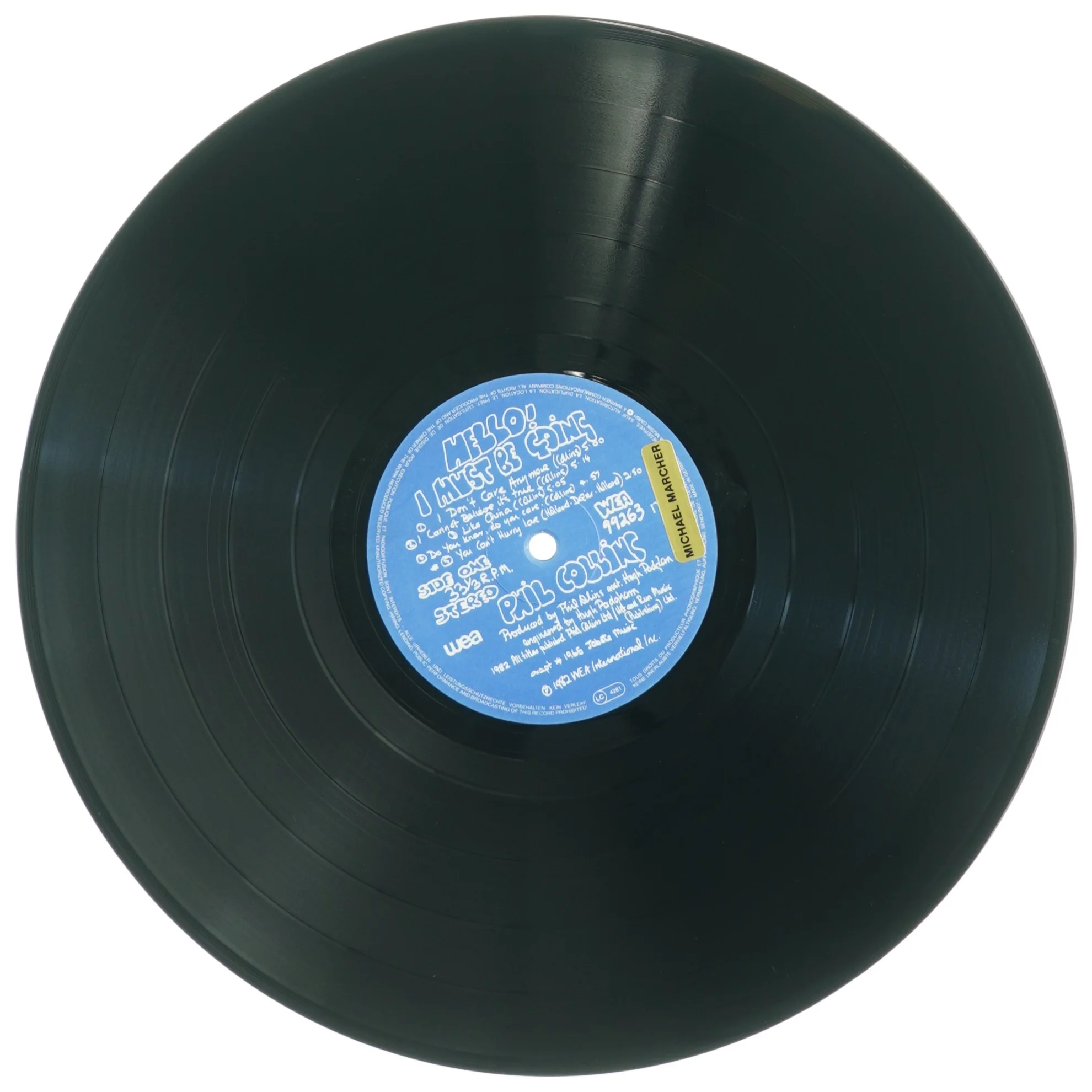 Phil Collins Vinylplade fra WEA (str. 31 x 31 cm)