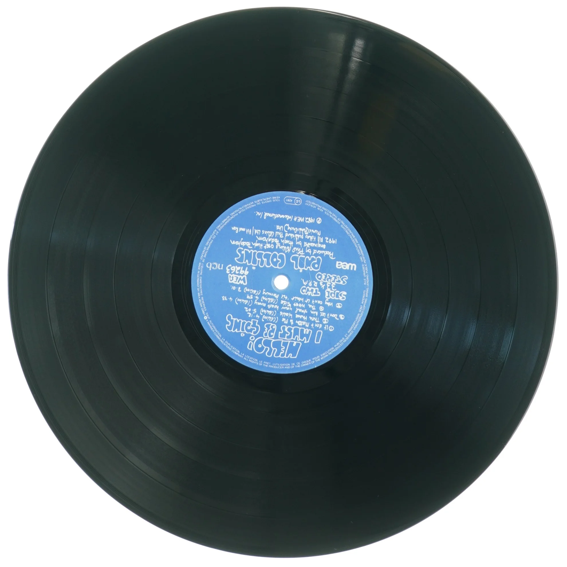 Phil Collins Vinylplade fra WEA (str. 31 x 31 cm)