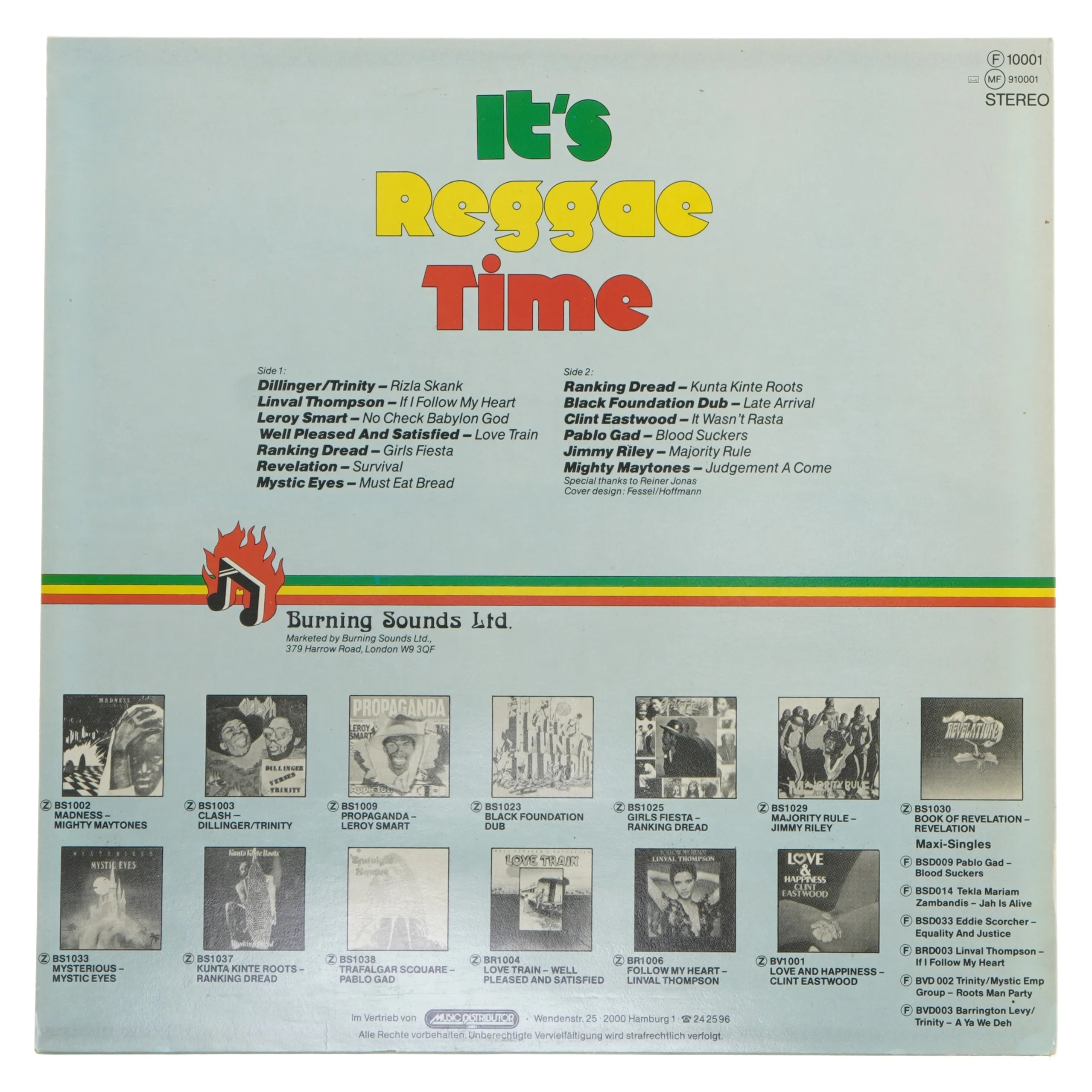 It's Reggae Time vinyl album fra Burning Sounds Ltd.