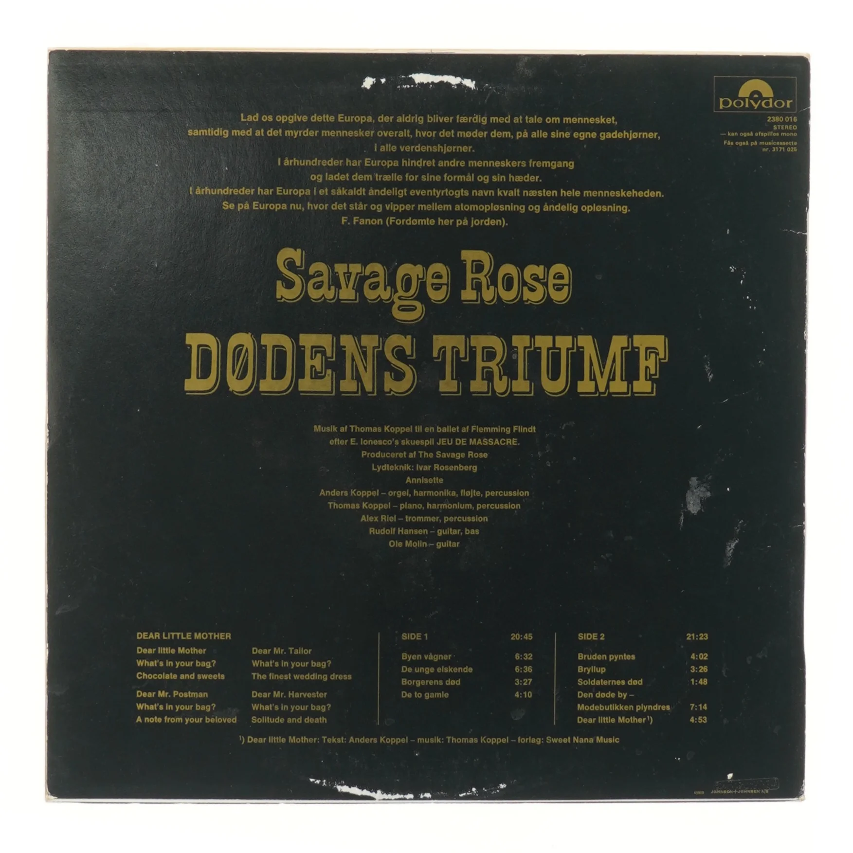 Savage Rose - Dødens Triumf LP
