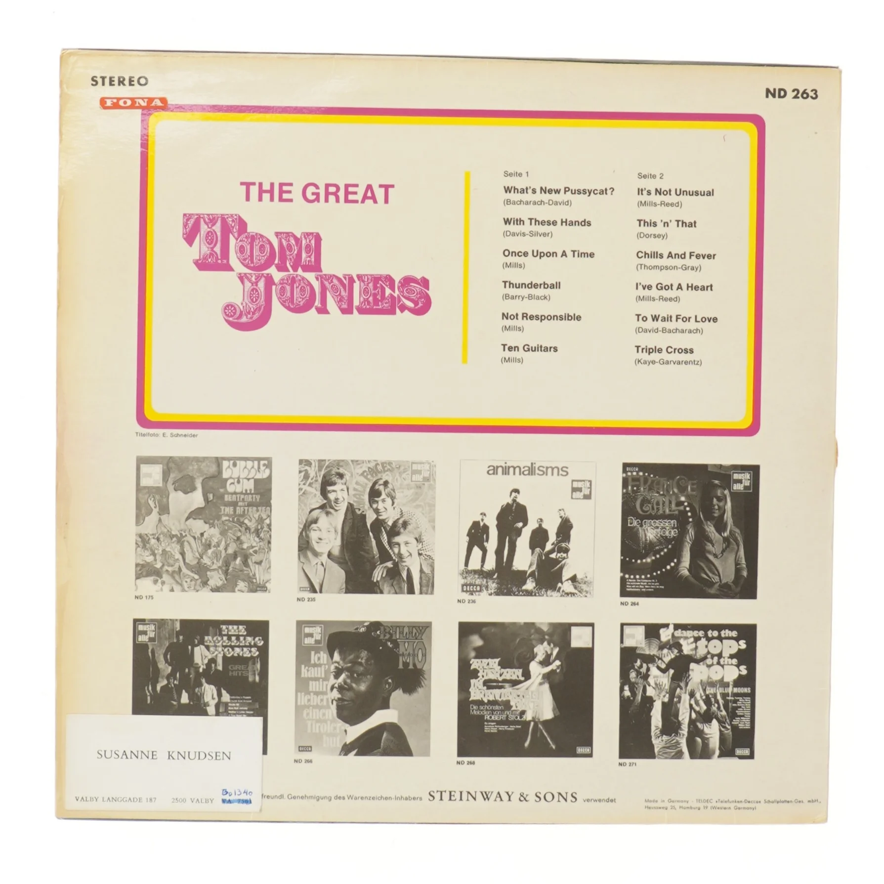 Vinylplade: The Great Tom Jones fra Decca