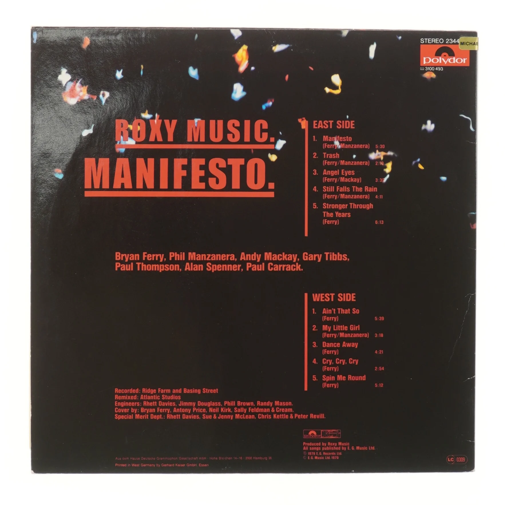 Roxy Music - Manifesto LP fra Roxy Music
