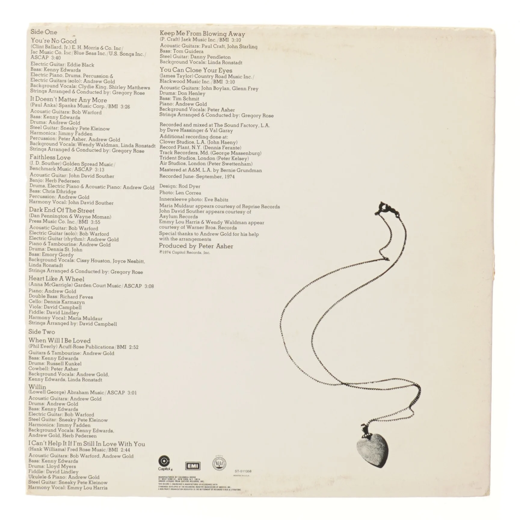 Linda Ronstadt LP - Heart Like a Wheel