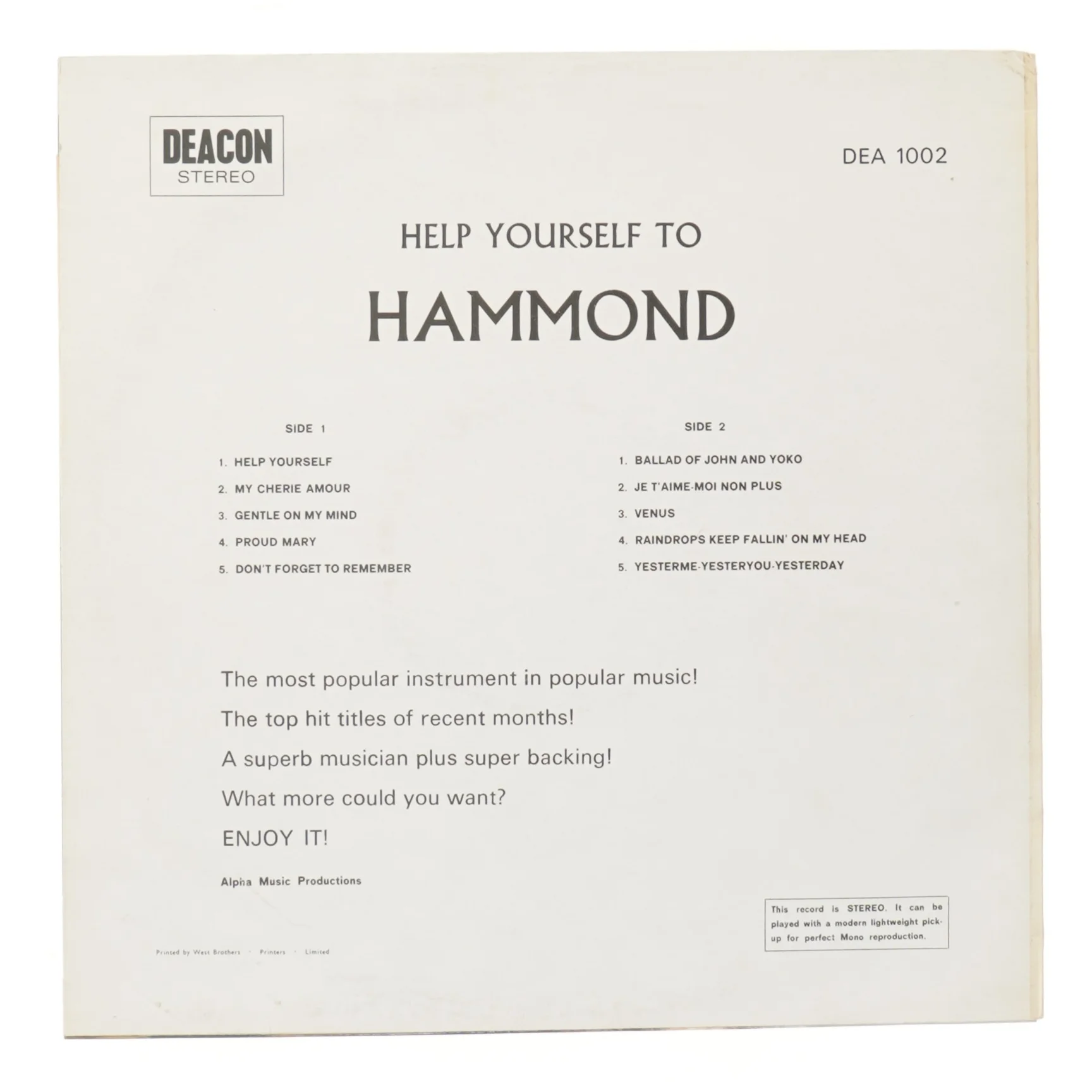 Help Yourself to Hammond LP