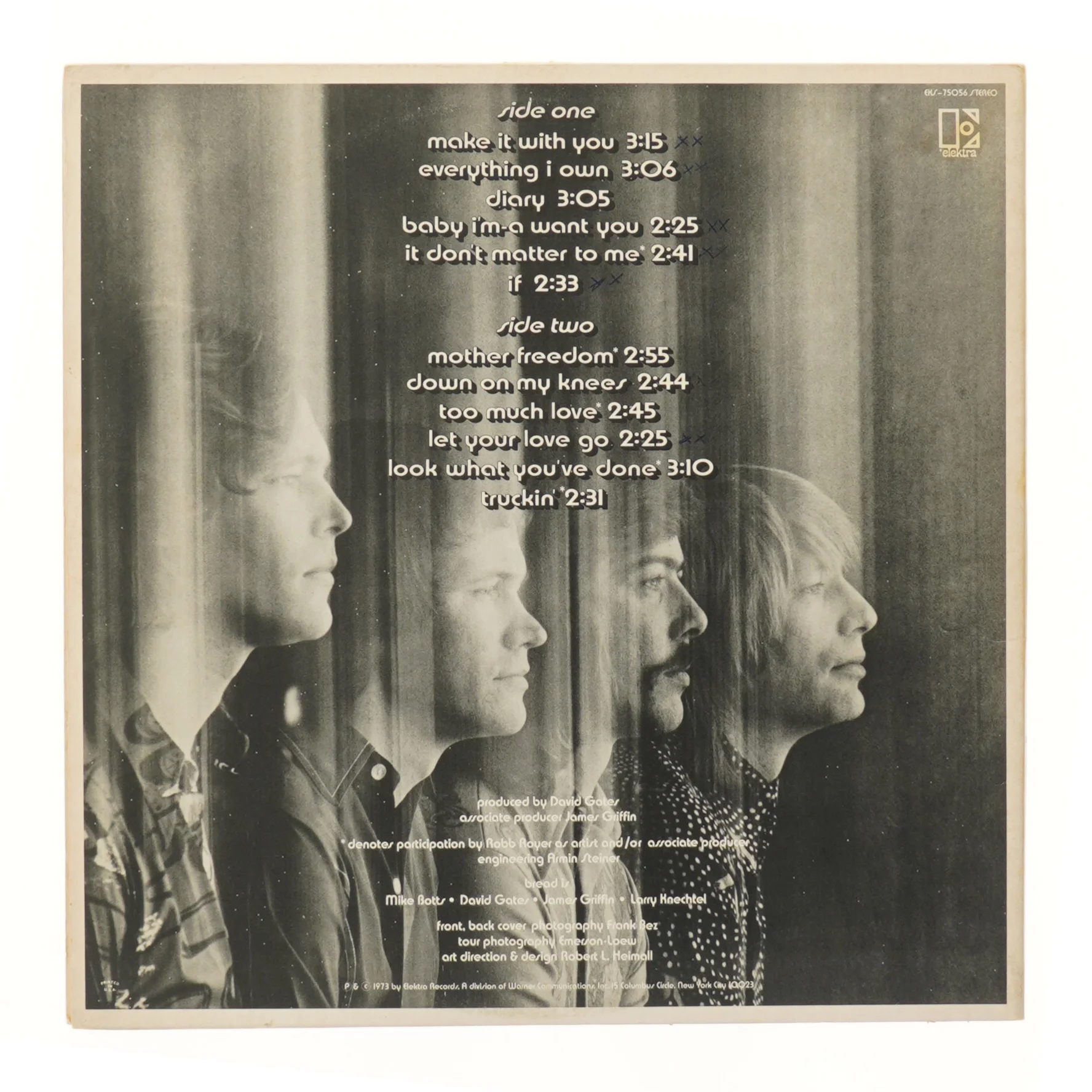 The Best of Bread vinyl album fra Elektra Records