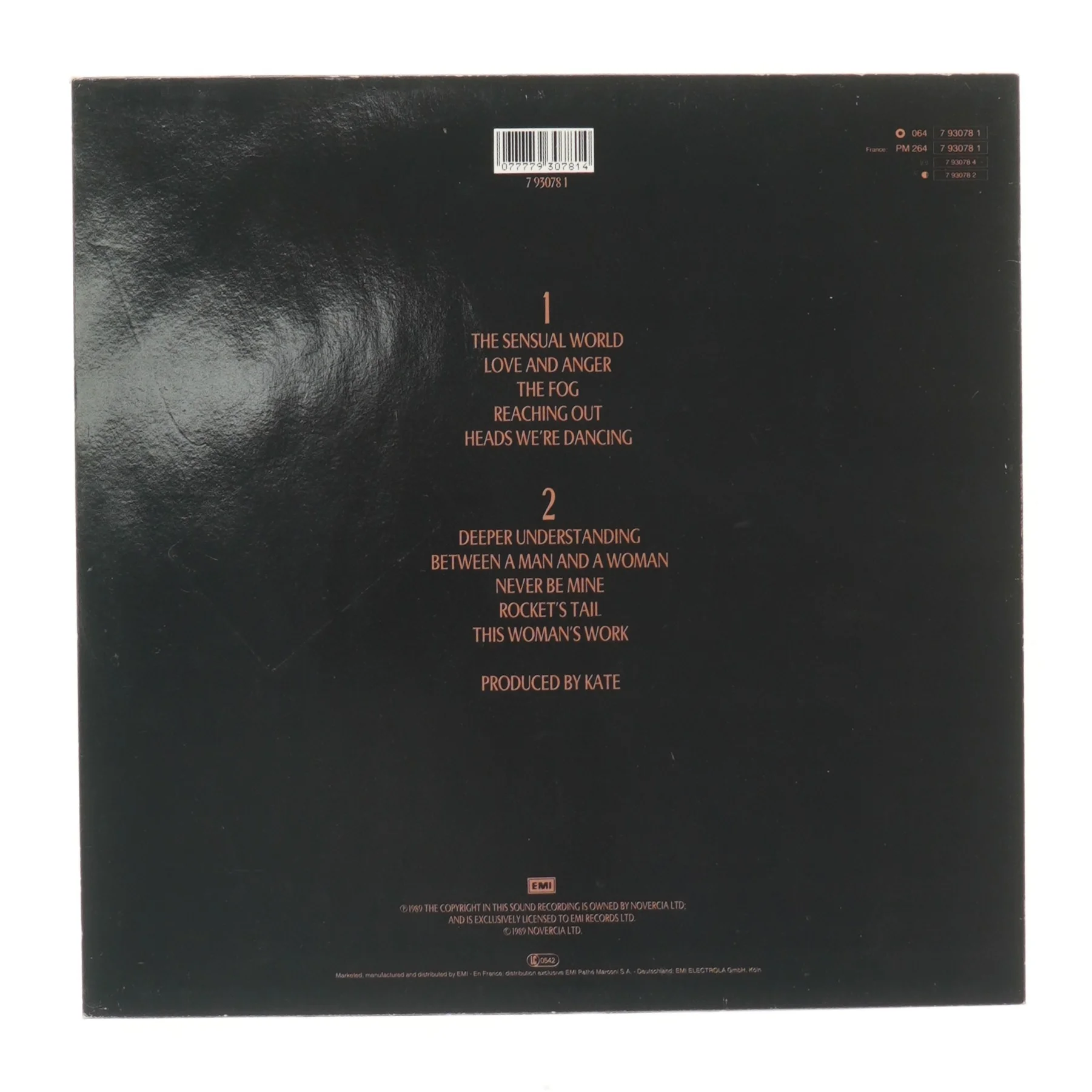 Kate Bush - The Sensual World album fra EMI