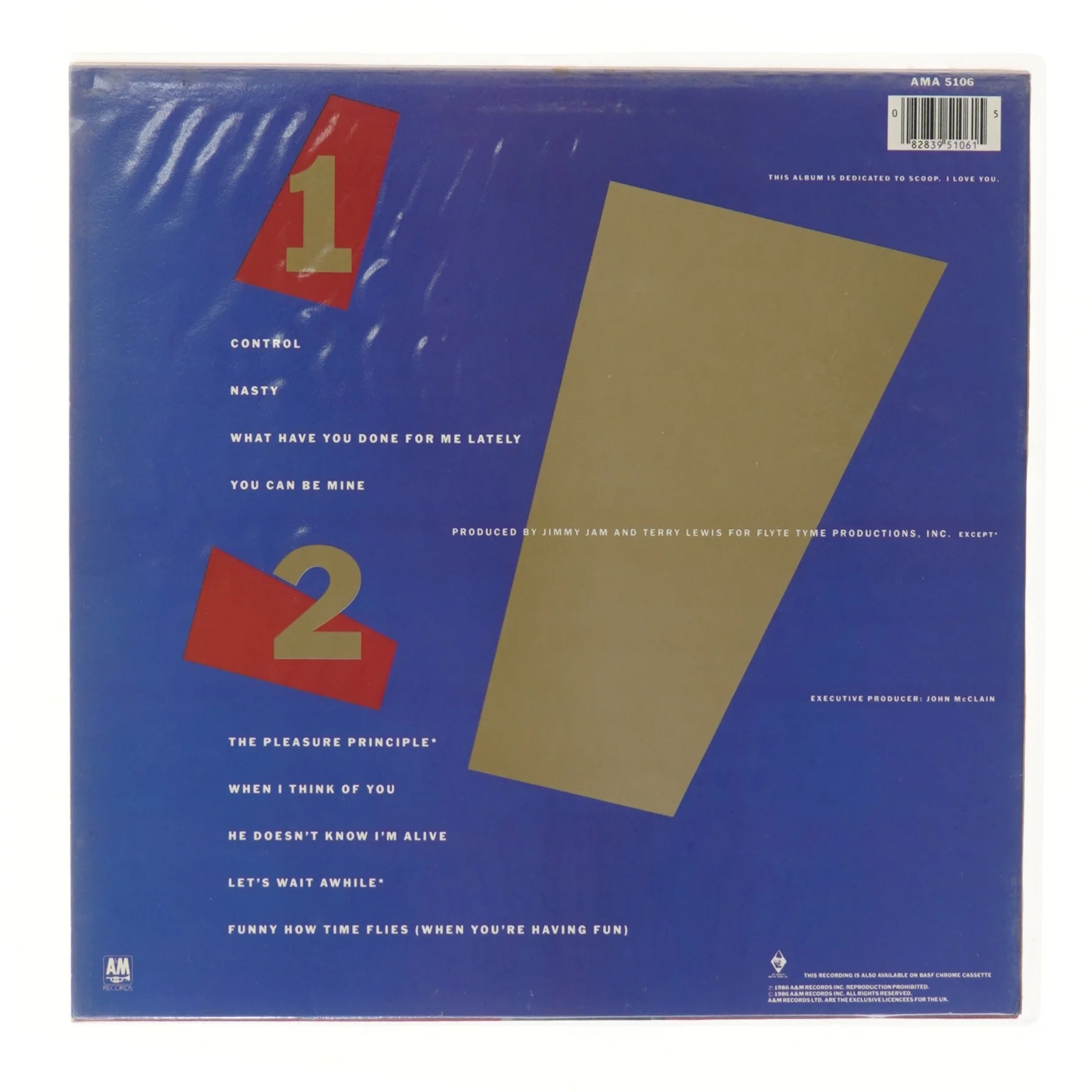 Janet Jackson Control LP fra A&M Records