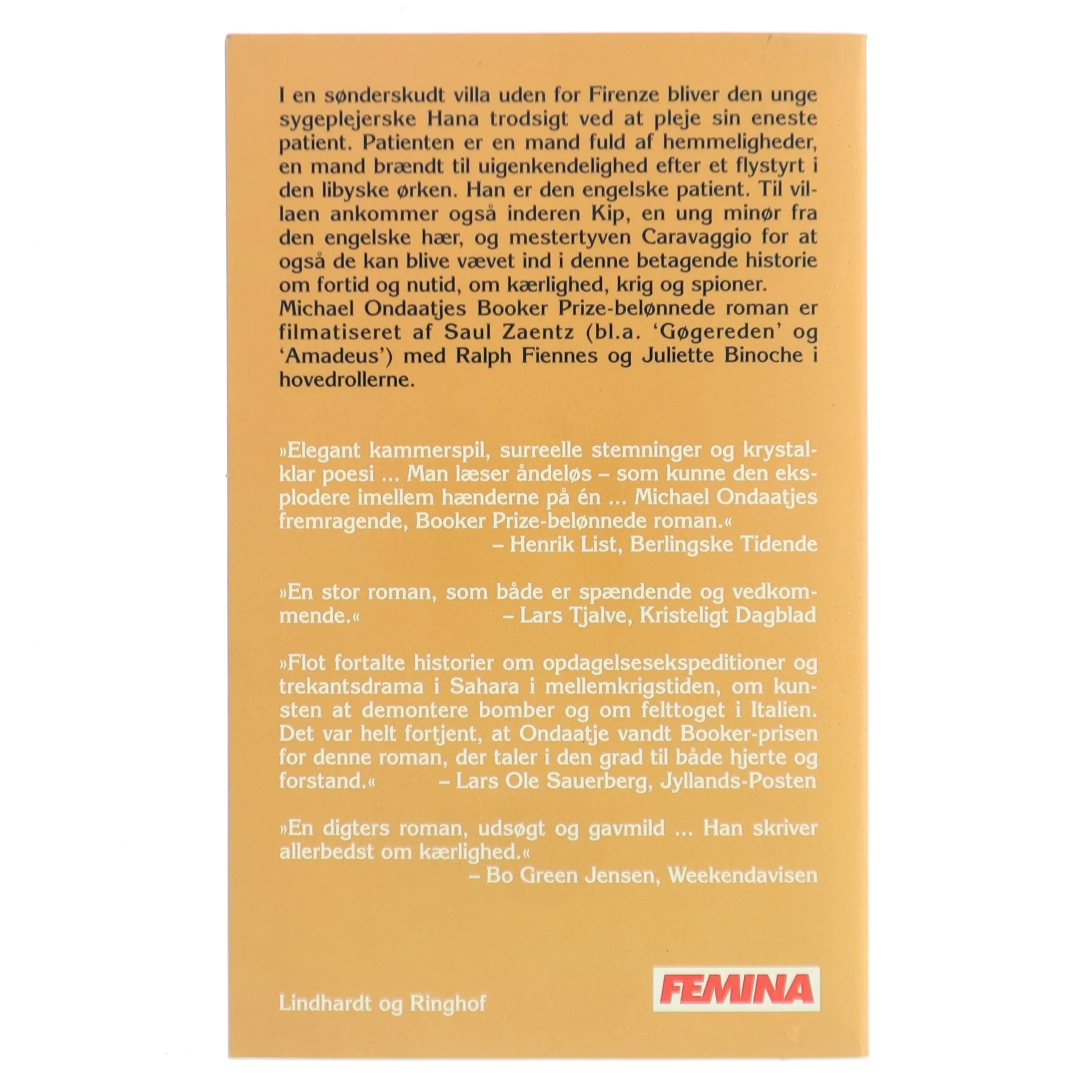 Den engelske patient af Michael Ondaatje (Bog)