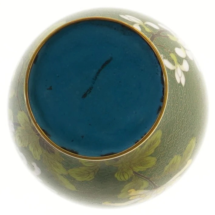 Grøn cloisonné vase (str. 24 cm)