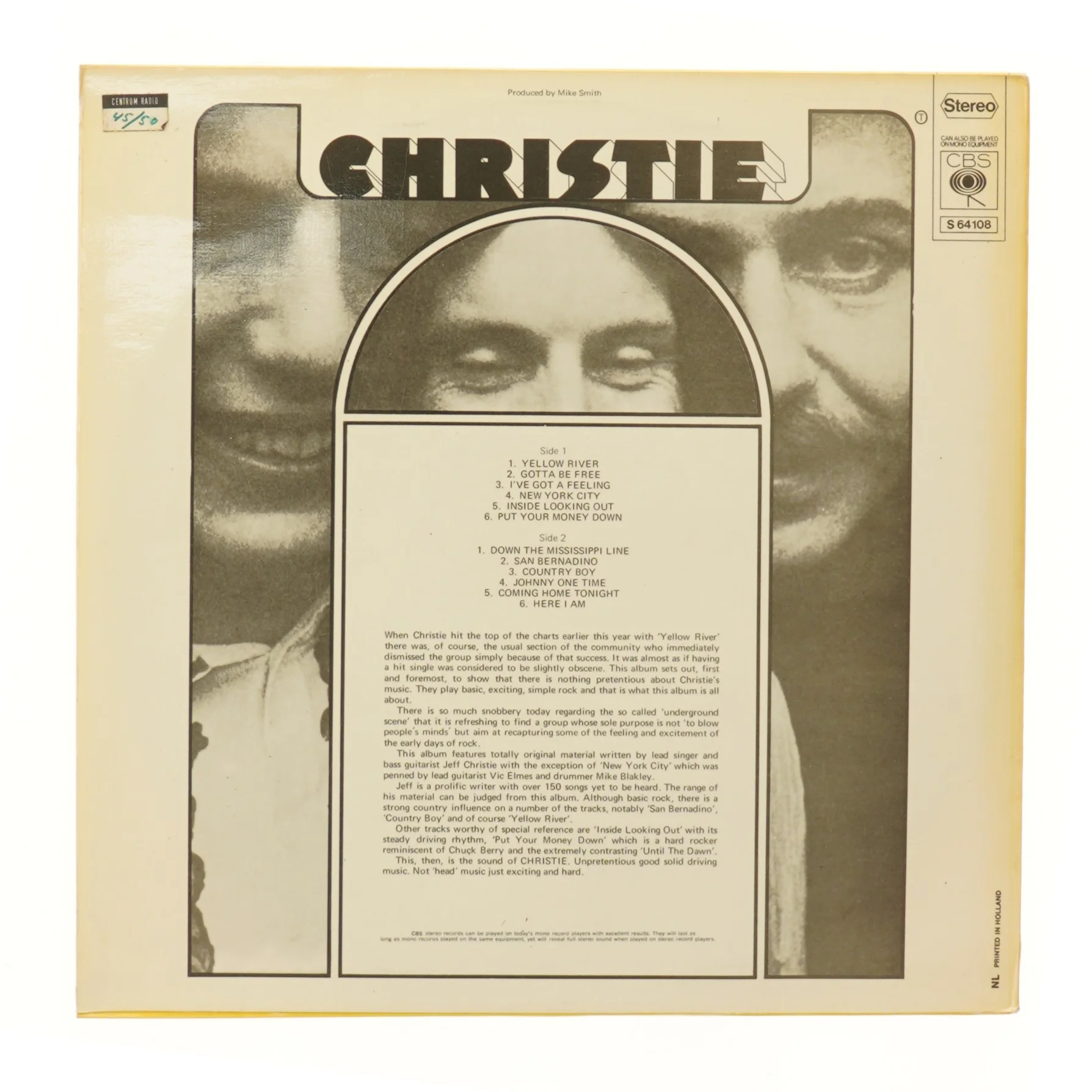 Christie LP Featuring San Bernadino and Yellow River