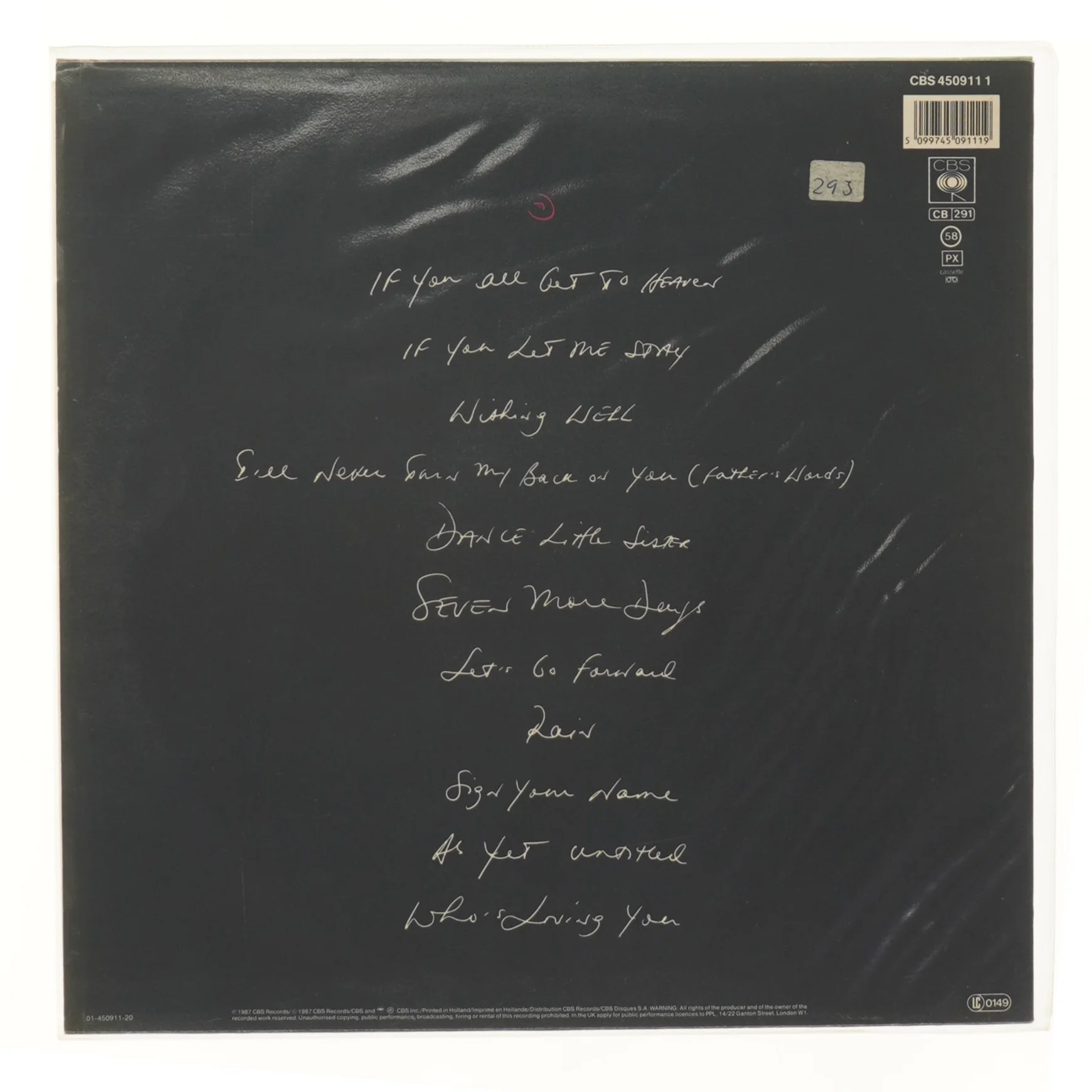 Terence Trent D'Arby vinylalbum fra CBS Records