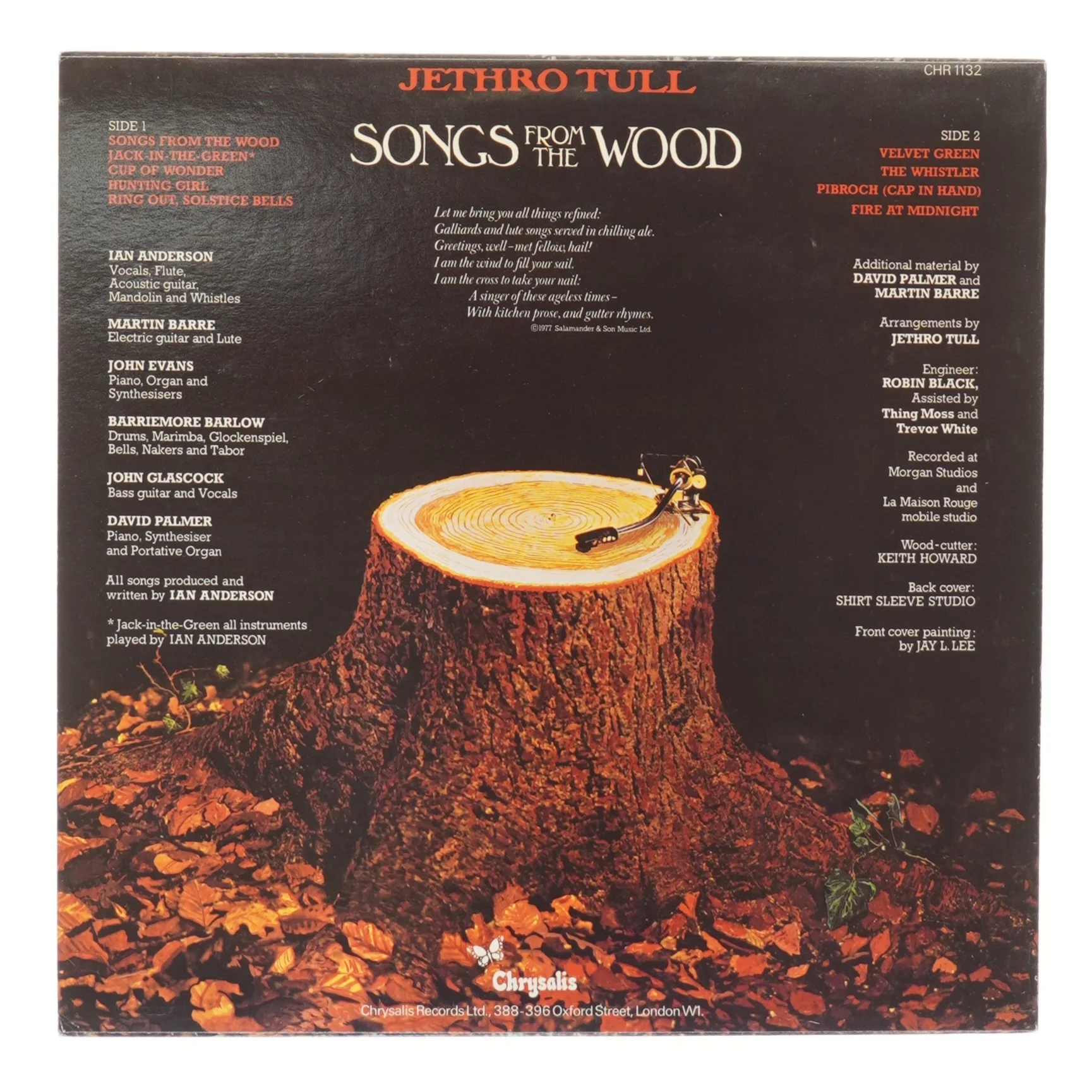 Jethro Tull Songs From The Wood vinyl album fra Jethro Tull