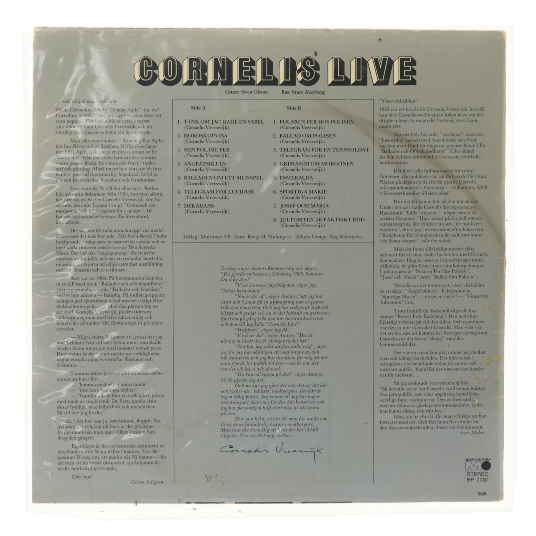 Cornelis Vreeswijk Live LP