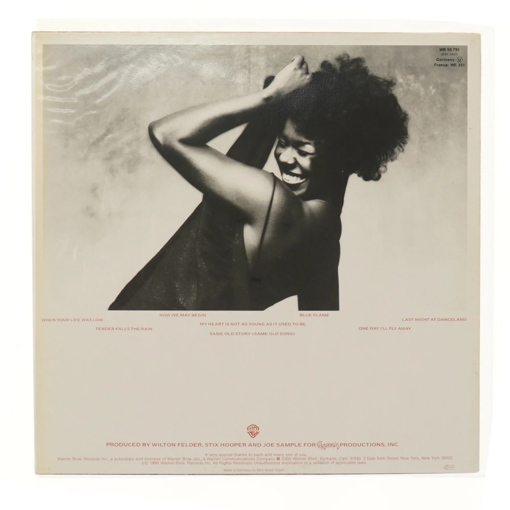 Randy Crawford - Now We May Begin LP fra Warner Bros Records