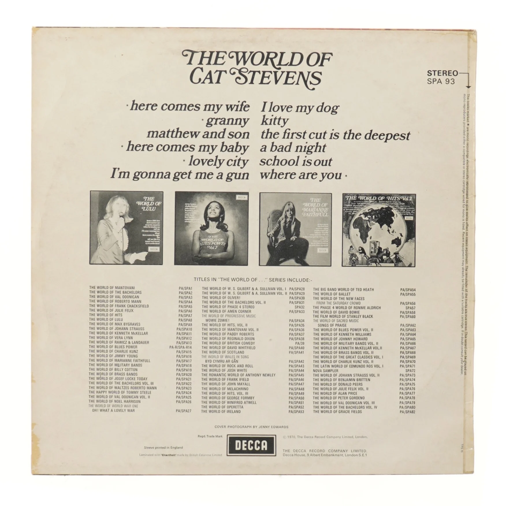 Vinylplade: The World of Cat Stevens fra Decca
