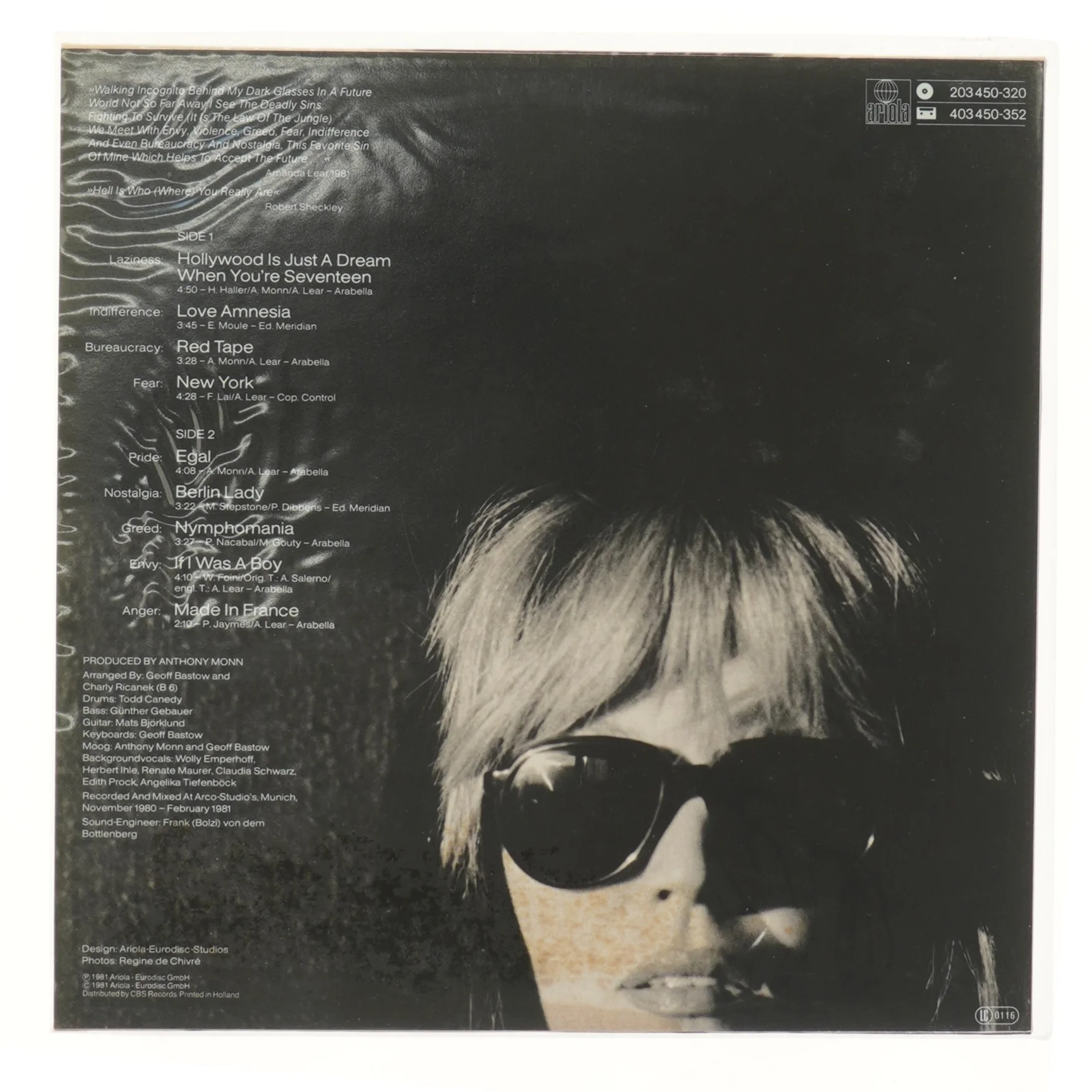 Amanda Lear - Incognito LP