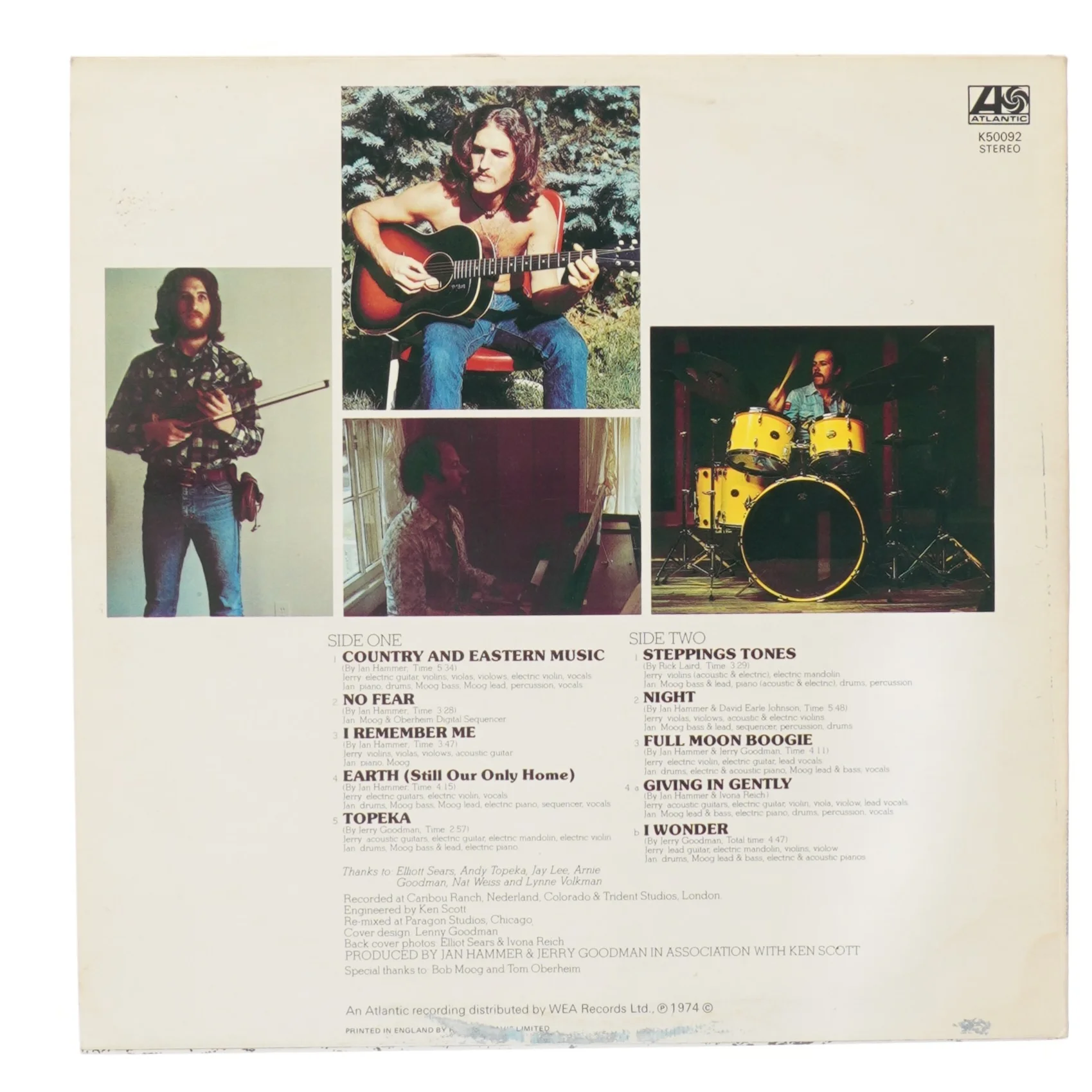 Jerry Goodman & Jan Hammer - Like Children LP fra Atlantic Records
