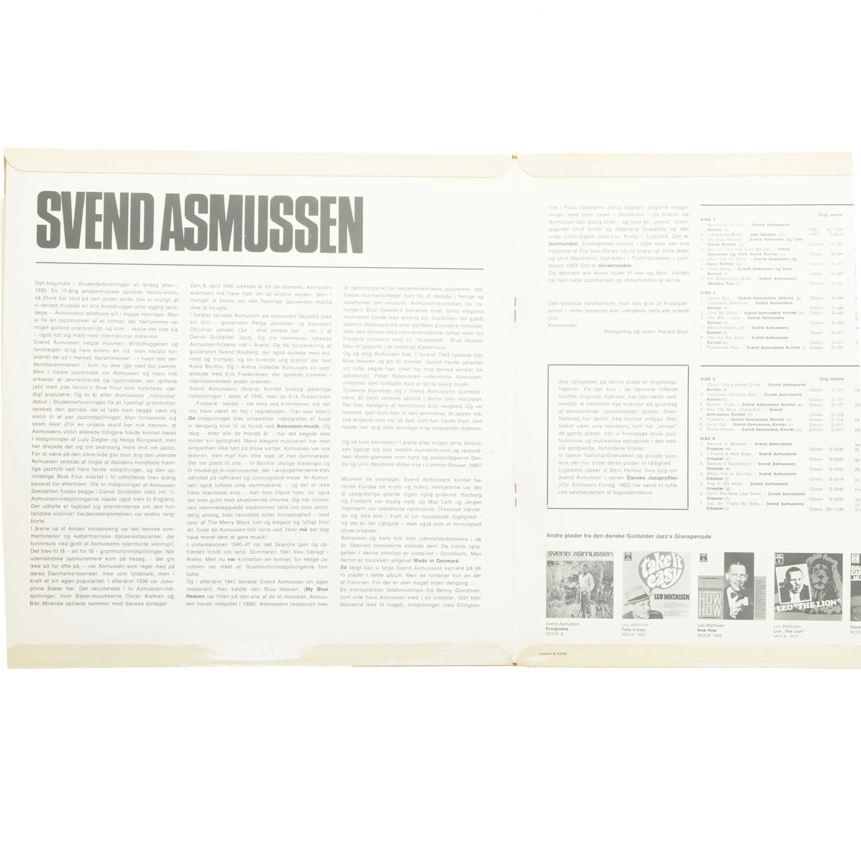 Svend Asmussen - A Historical Biography 1937-1961