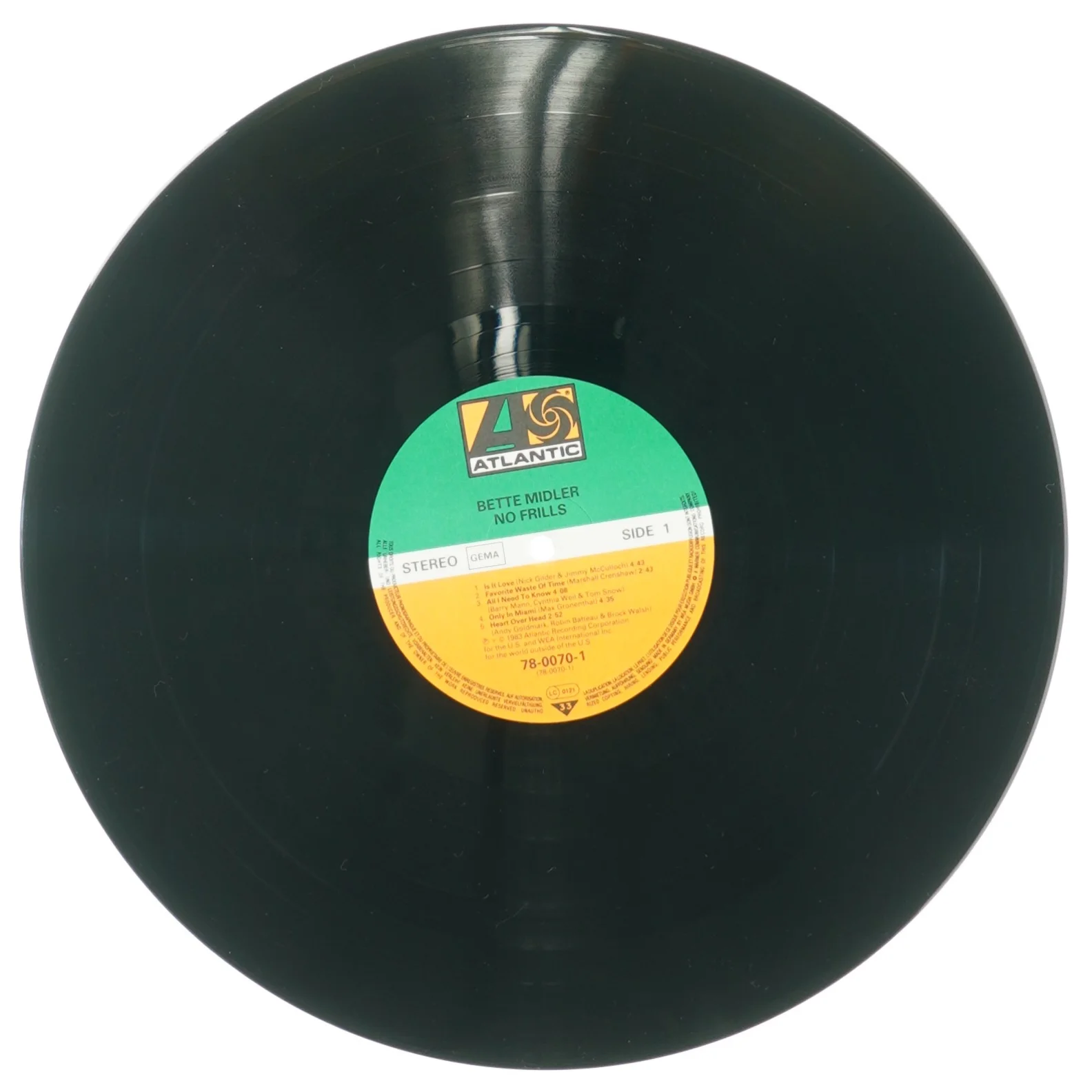 Bette Midler, no frills fra Atlantic (str. 30 cm)