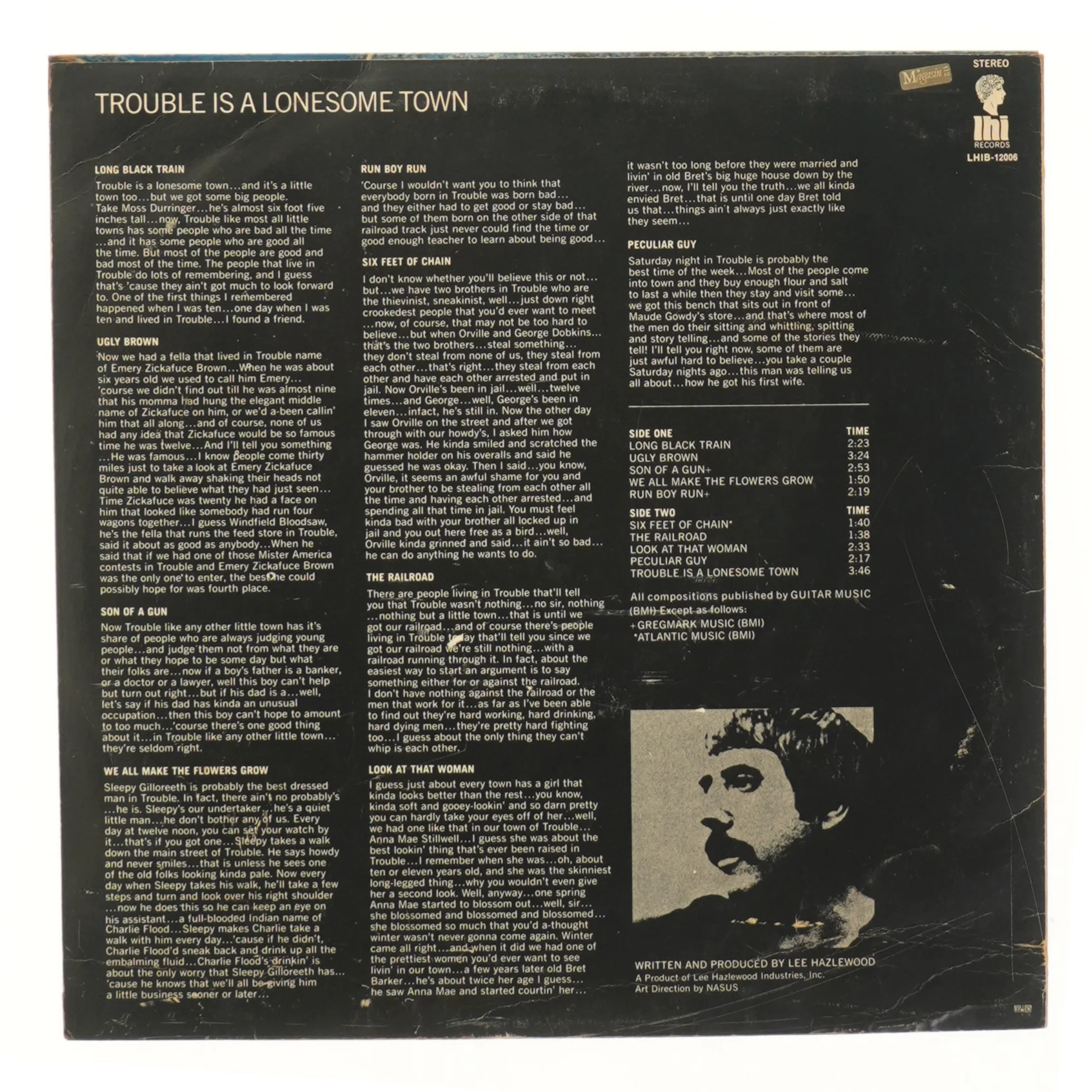 Lee Hazlewood - Trouble is a Lonesome Town LP fra LHI